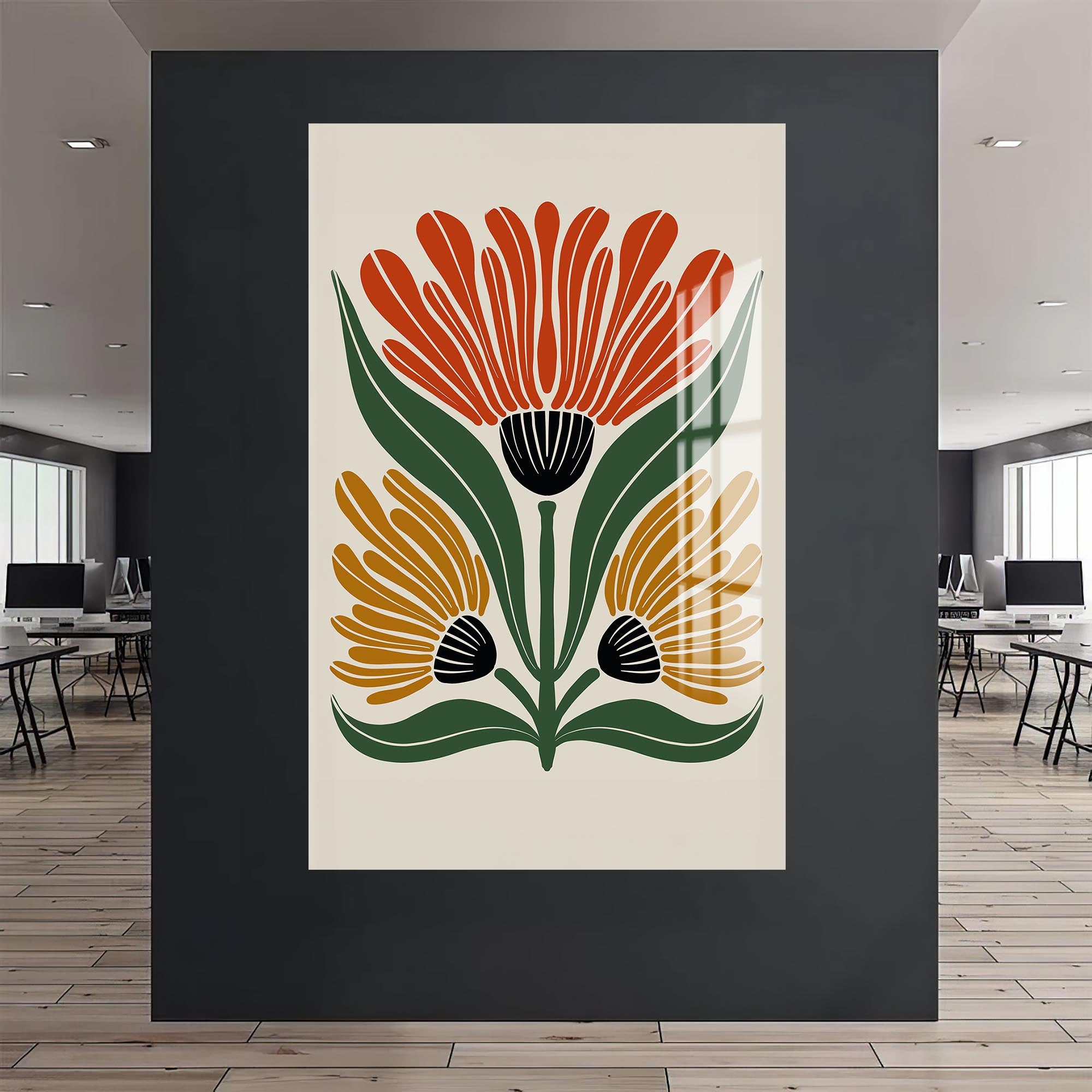 Artronauts Glass Print Heritage Floral Trio– Bohemian Tempered Glass Wall Art