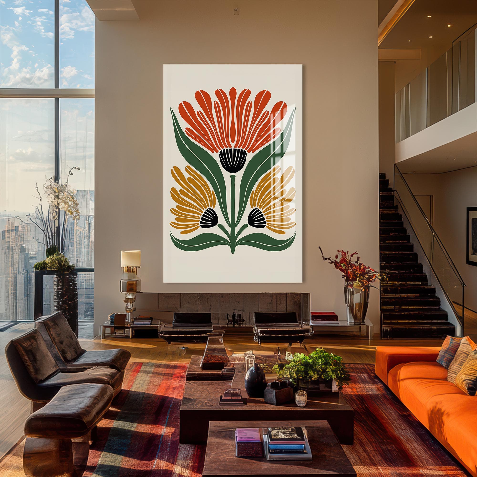Artronauts Glass Print Heritage Floral Trio– Bohemian Tempered Glass Wall Art
