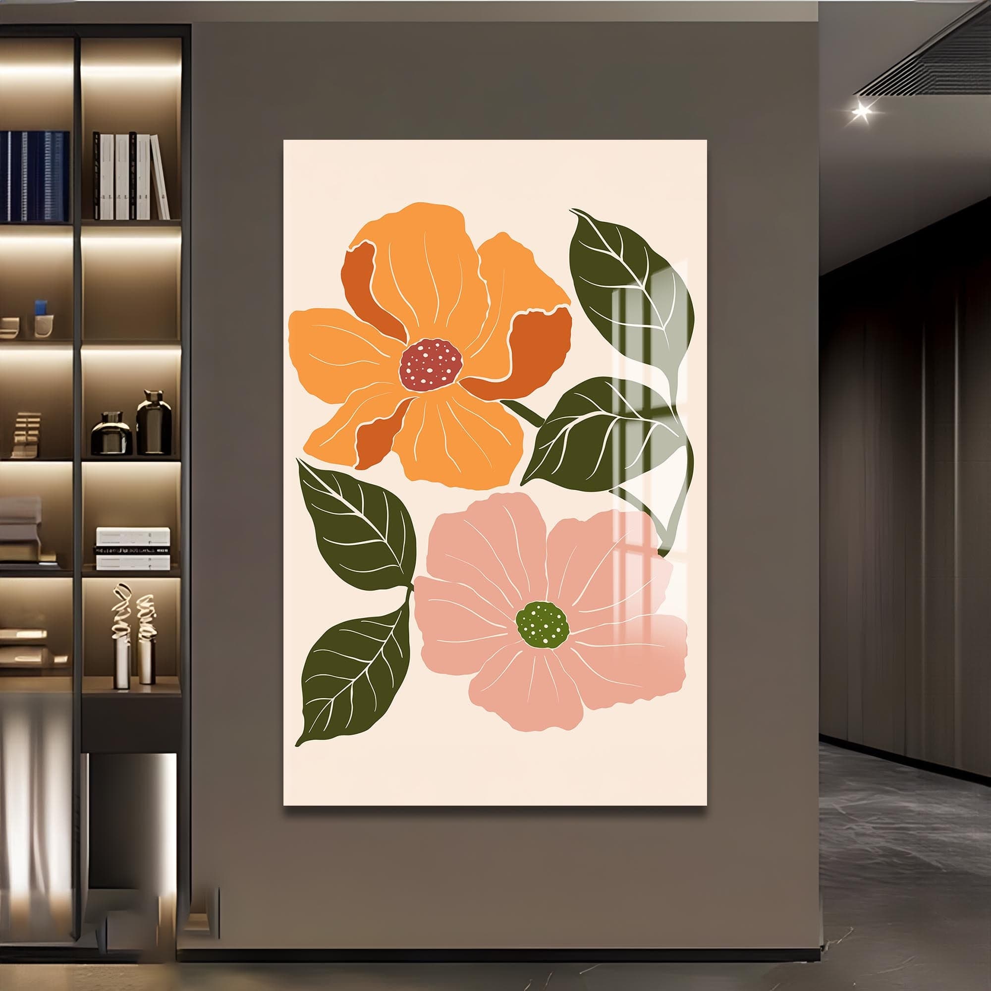 Artronauts Glass Print Amber Bloom– Bohemian Tempered Glass Wall Art