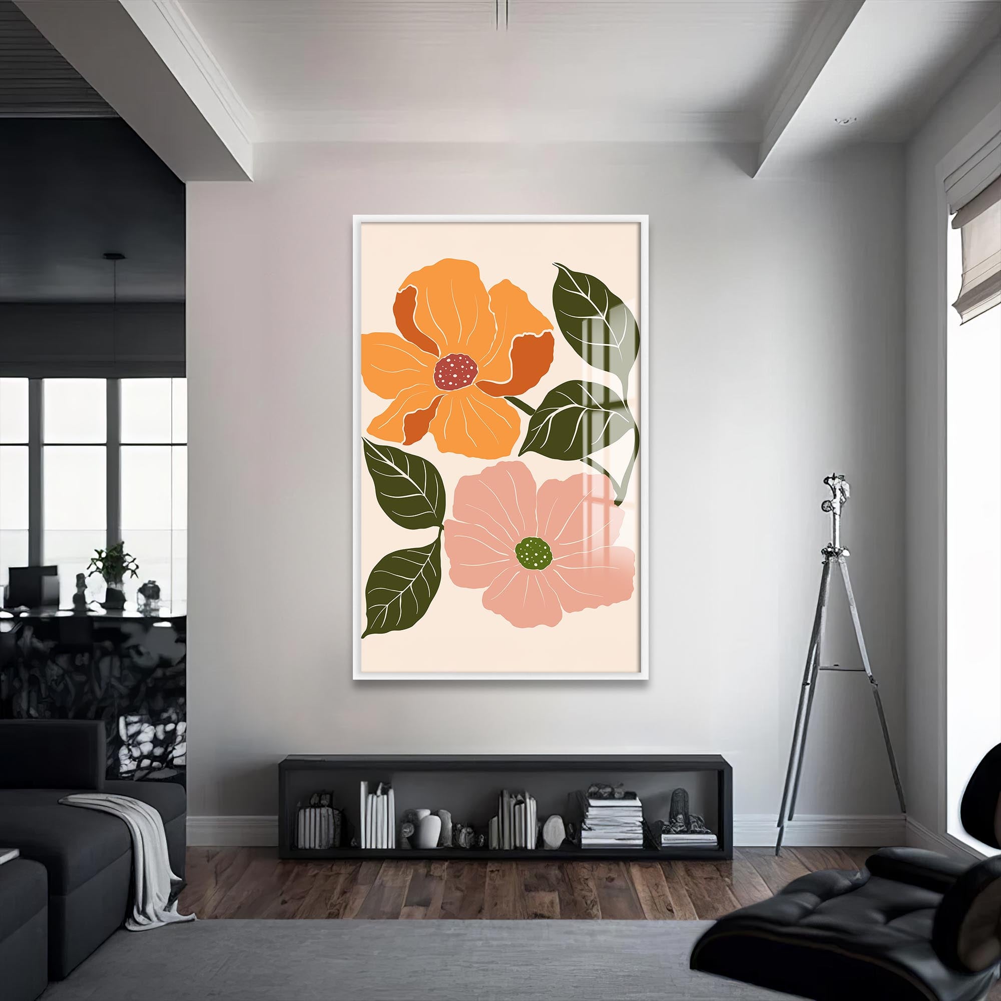 Amber Bloom– Bohemian Tempered Glass Wall Art