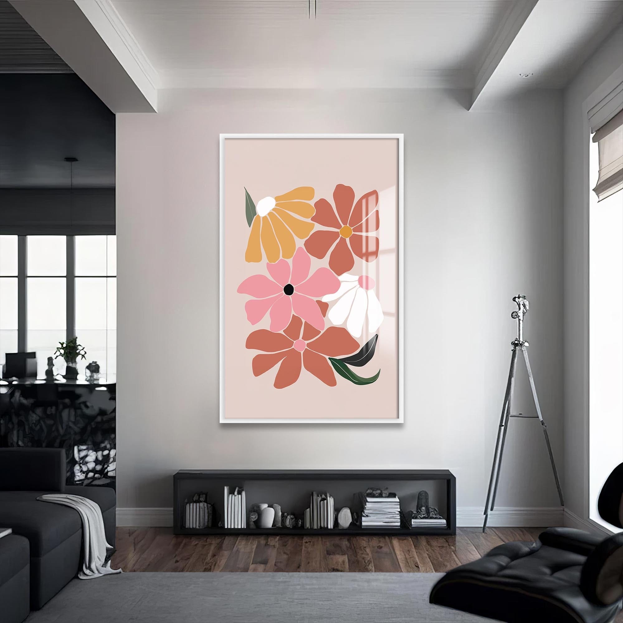 Artronauts Glass Print S | 72x46 cm | 28.3"x18.1" / White Soft Blossom Cluster– Bohemian Tempered Glass Wall Art