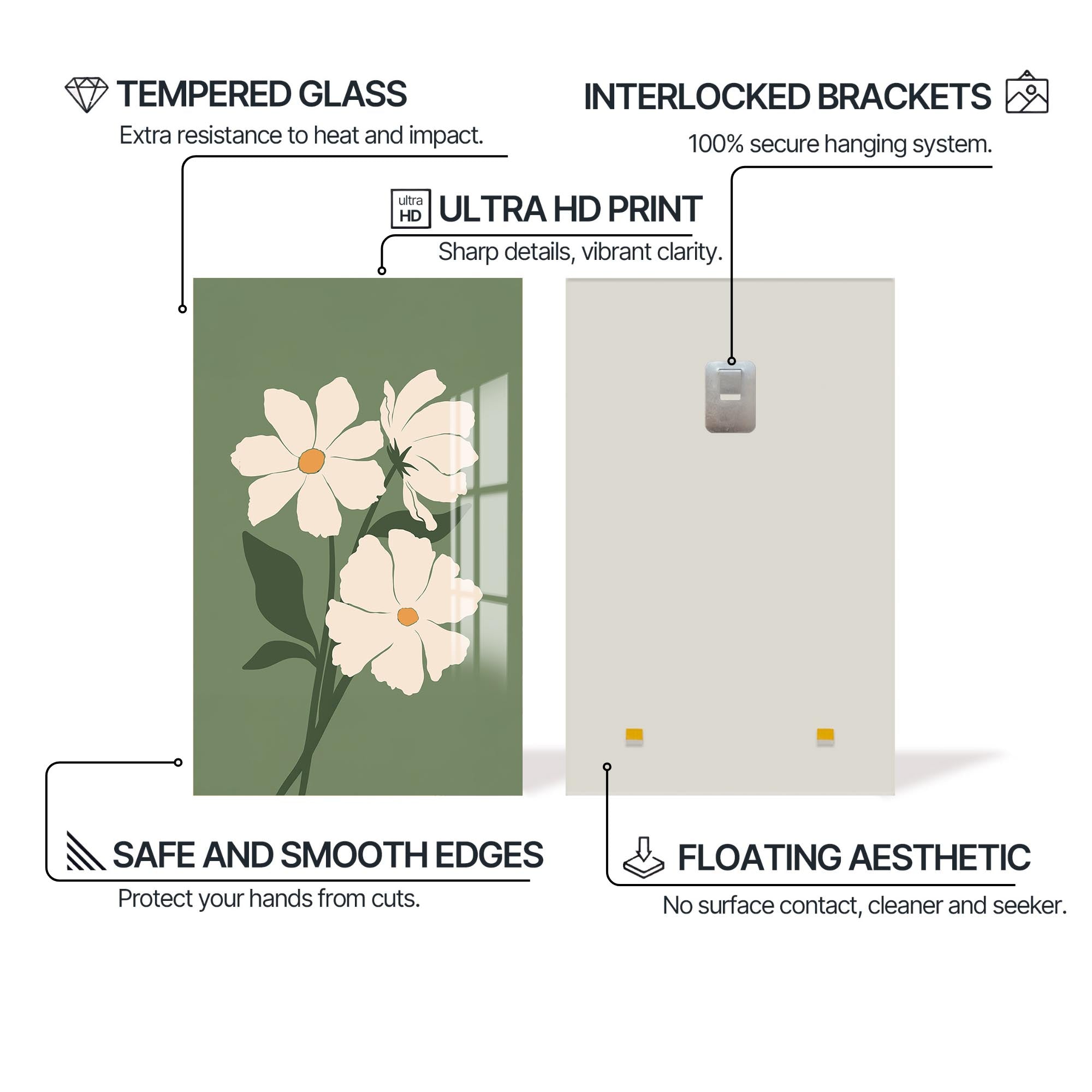 Wild Sage Flowers– Bohemian Tempered Glass Wall Art