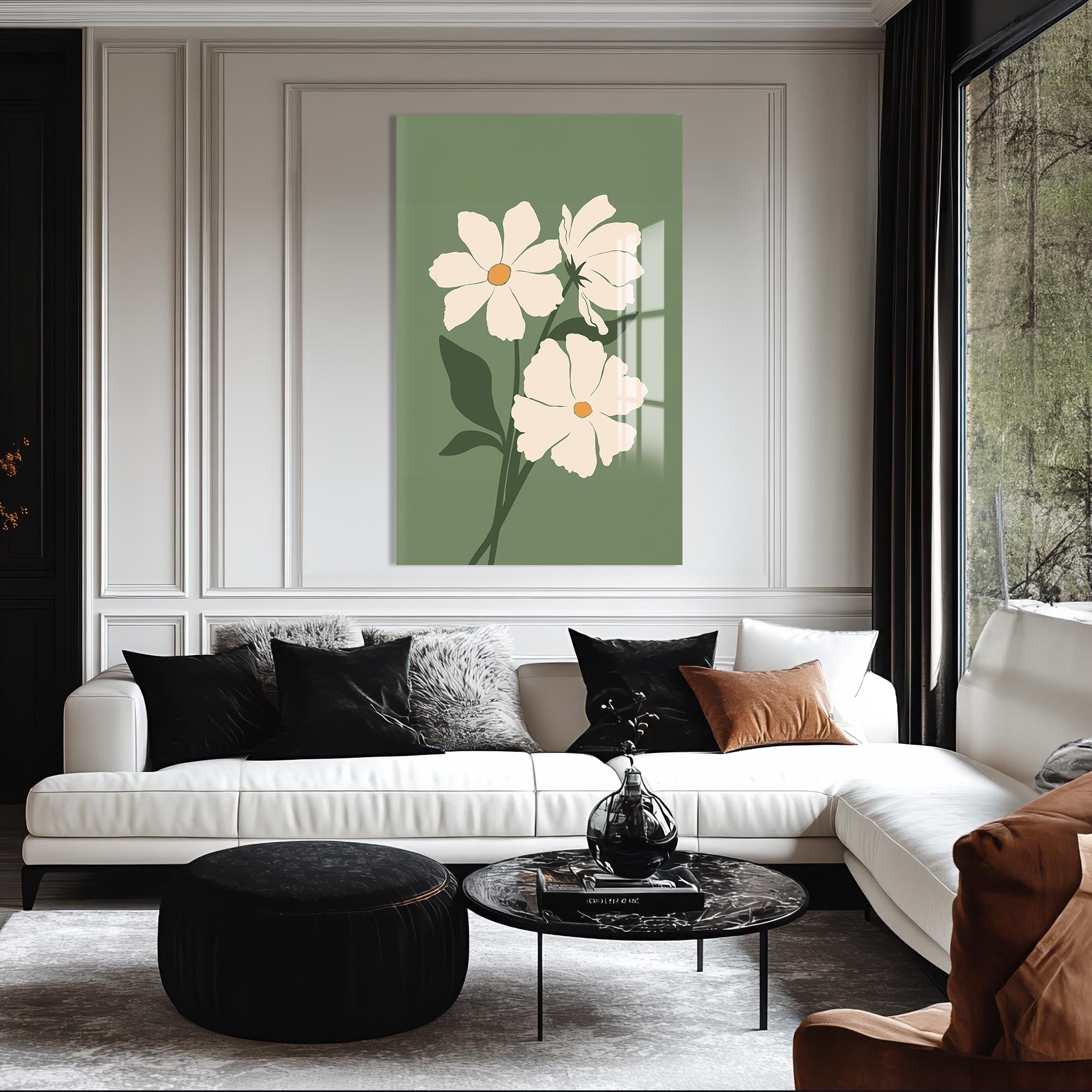 Wild Sage Flowers– Bohemian Tempered Glass Wall Art