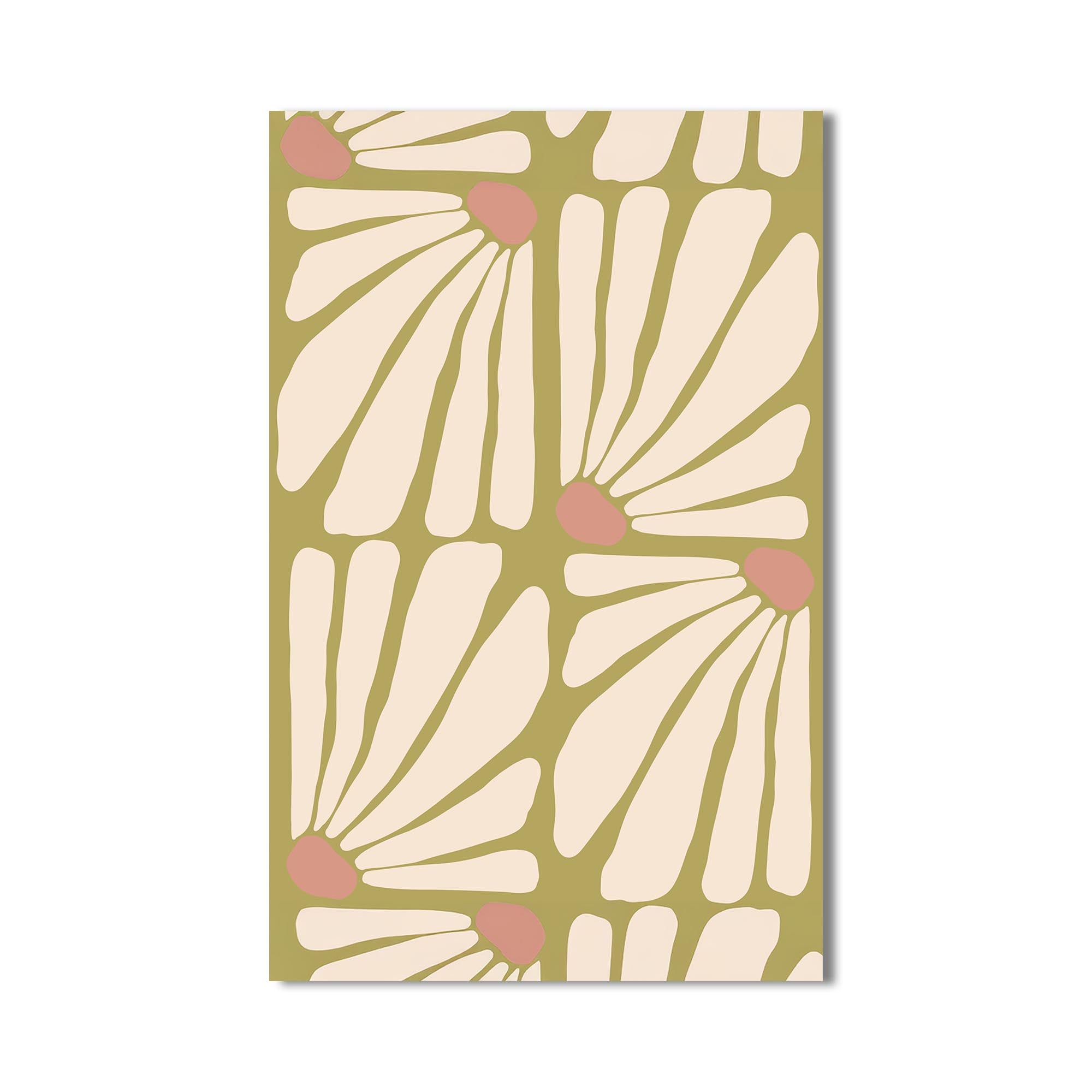 Daisy Pattern Flow– Bohemian Tempered Glass Wall Art