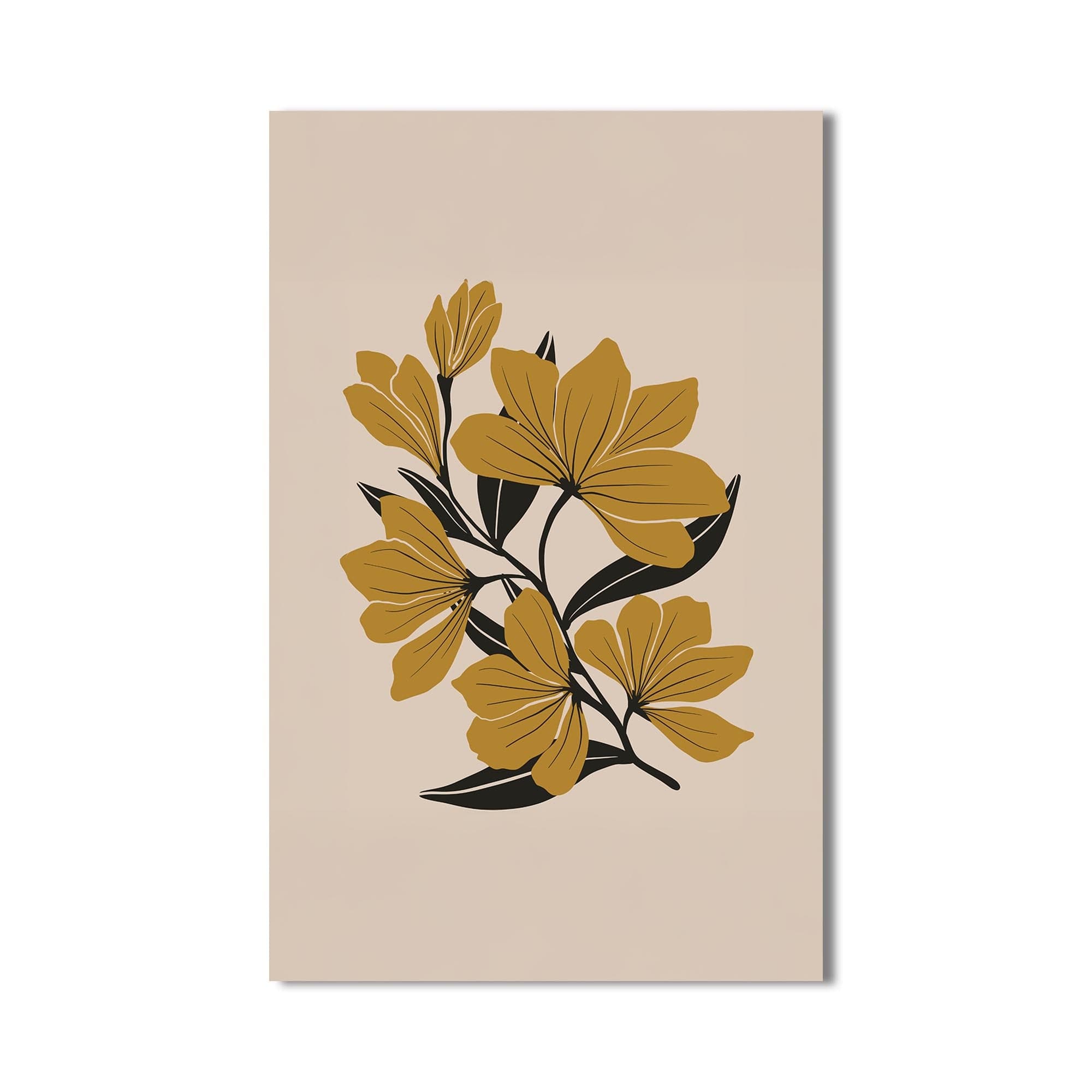 Artronauts Glass Print Amber Floral Lines– Bohemian Tempered Glass Wall Art