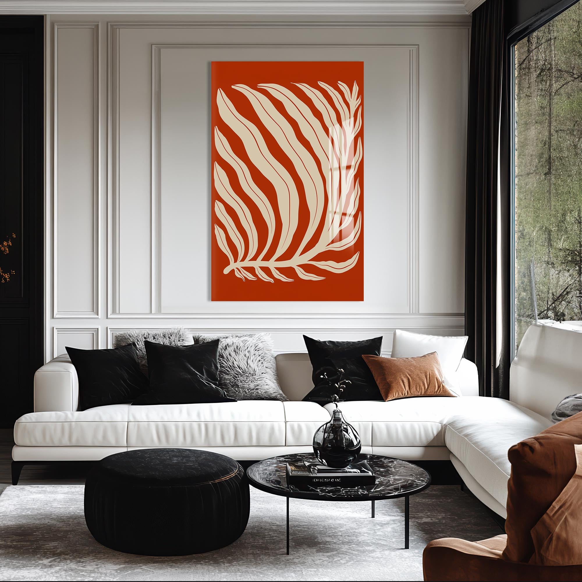 Artronauts Glass Print Rust Palm Flow– Bohemian Tempered Glass Wall Art