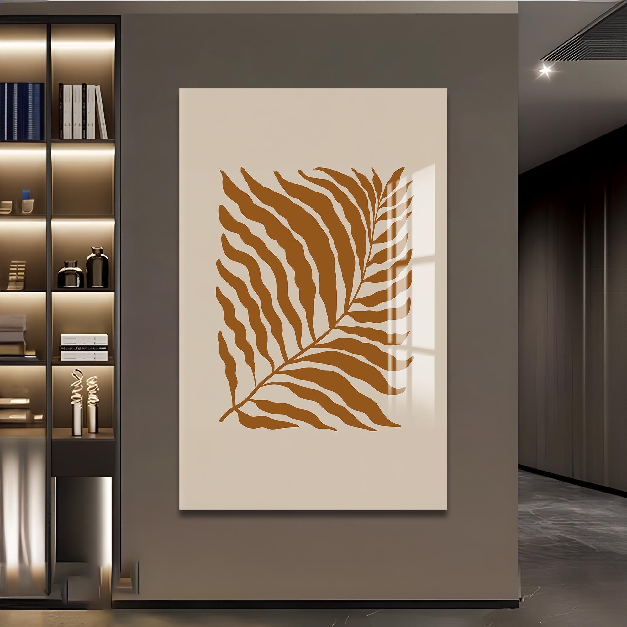 Artronauts Glass Print Sand Fern Silhouette– Bohemian Tempered Glass Wall Art