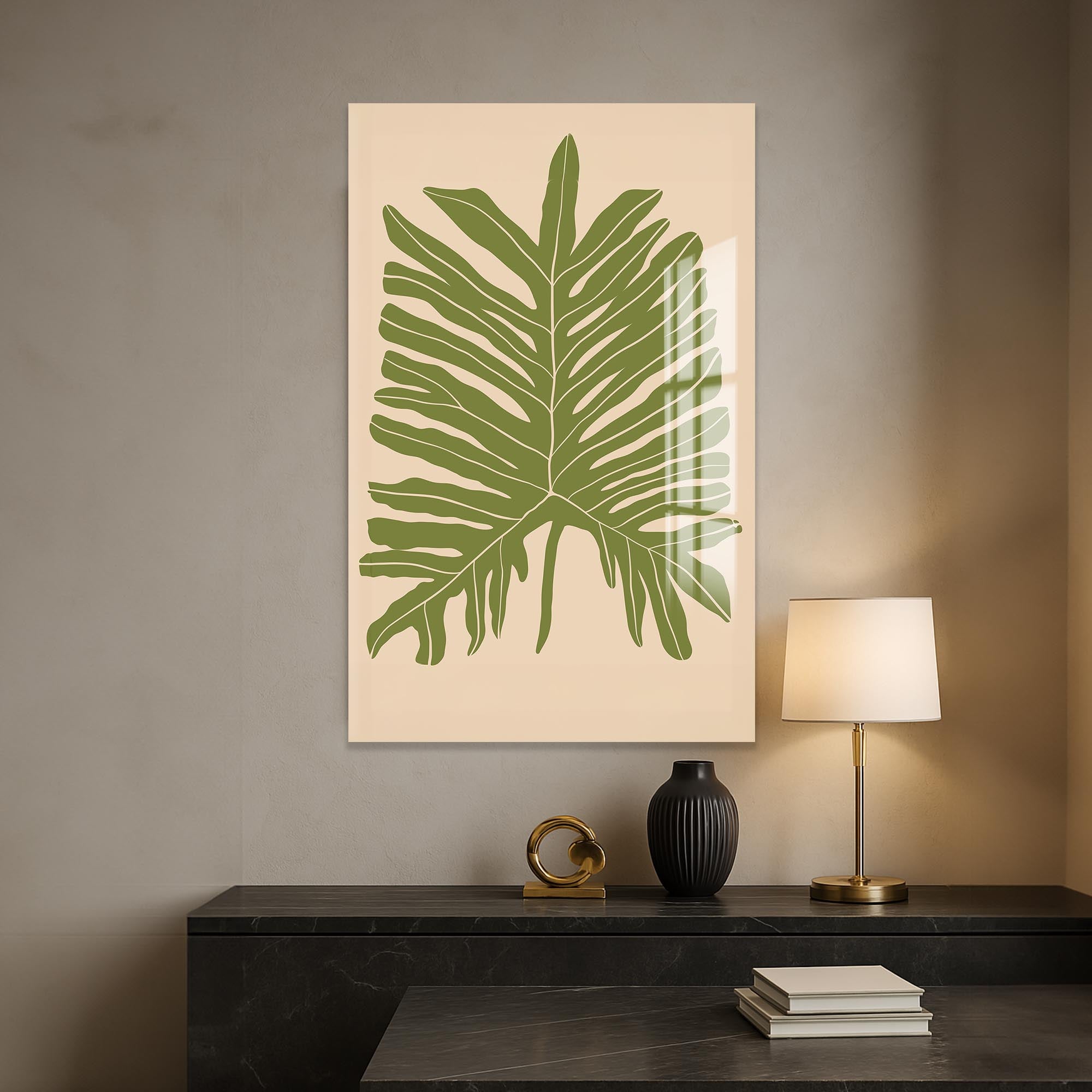 Artronauts Glass Print Green Fern Balance– Bohemian Tempered Glass Wall Art