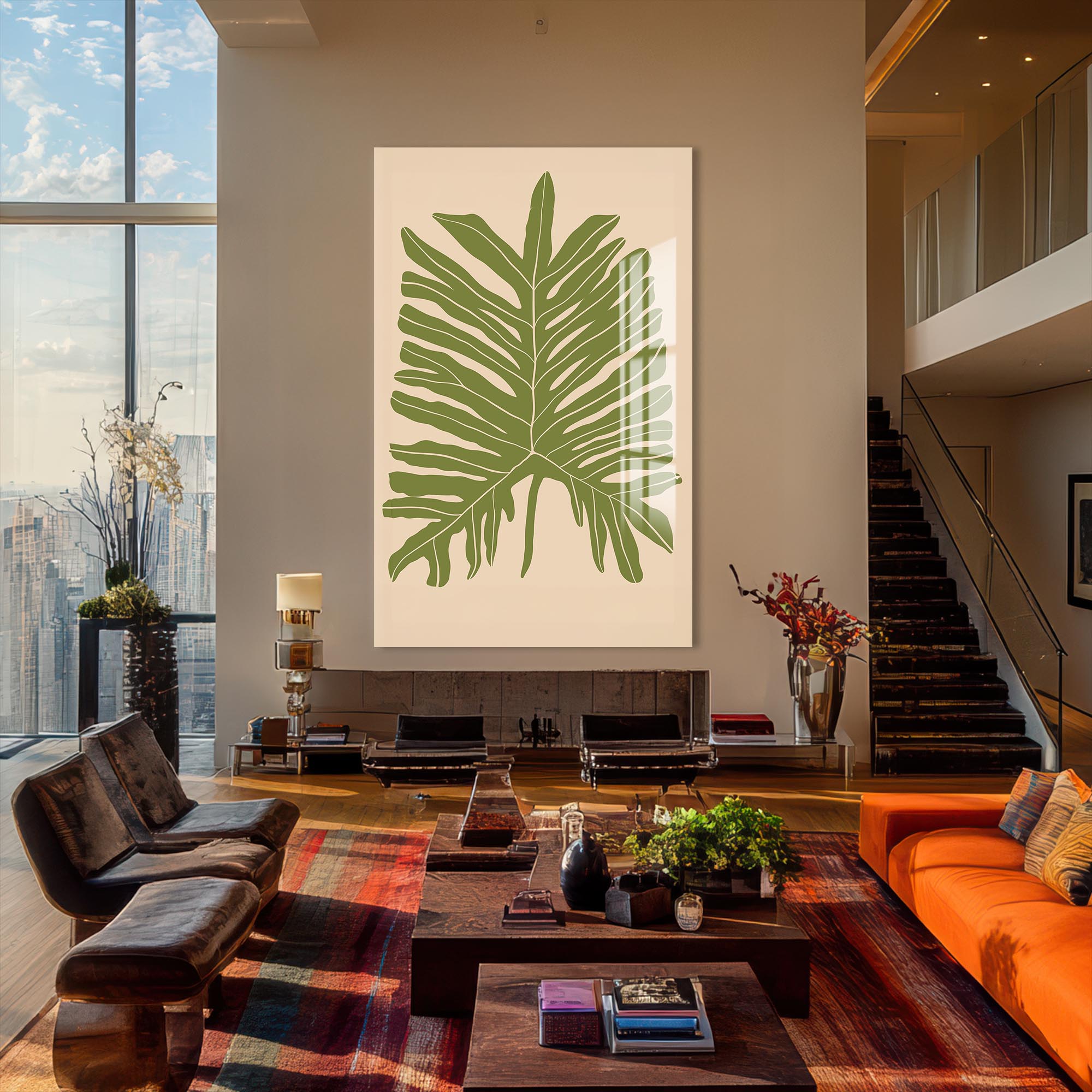 Artronauts Glass Print Green Fern Balance– Bohemian Tempered Glass Wall Art