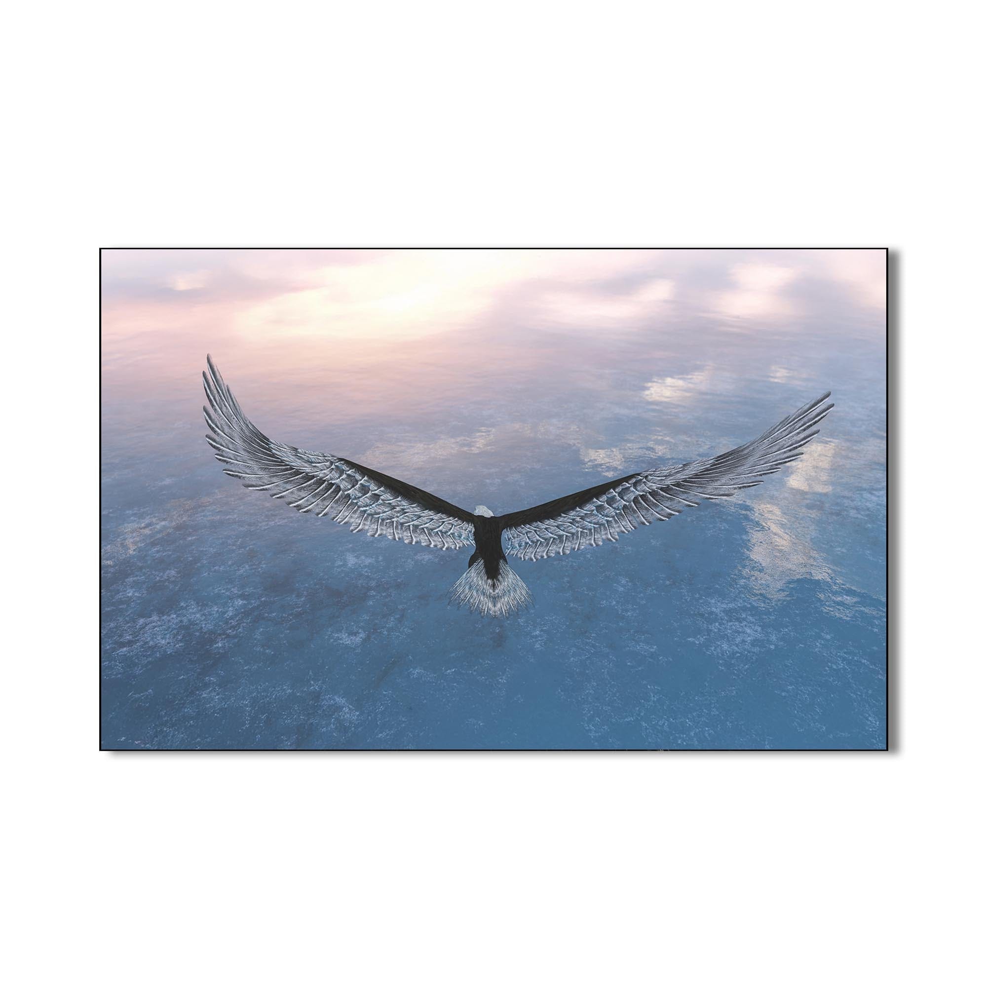 Artronauts Glass Print Soaring Eagle Above the Clouds – Animal Tempered Glass Wall Art