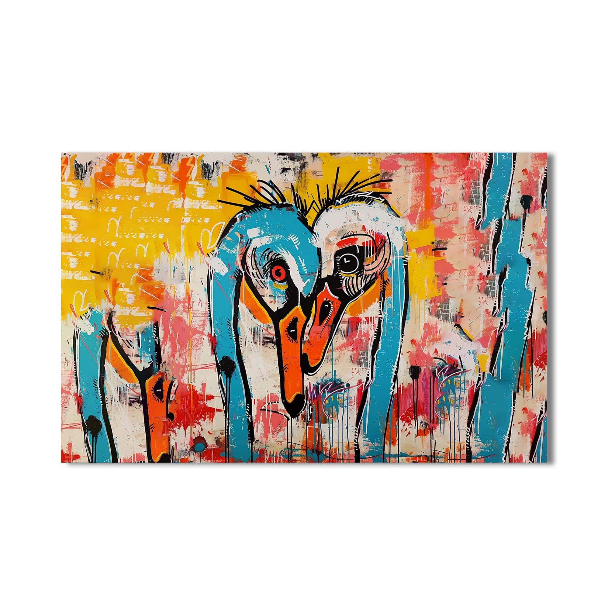 Artronauts Glass Print Abstract Crane Duo – Animal Tempered Glass Wall Art