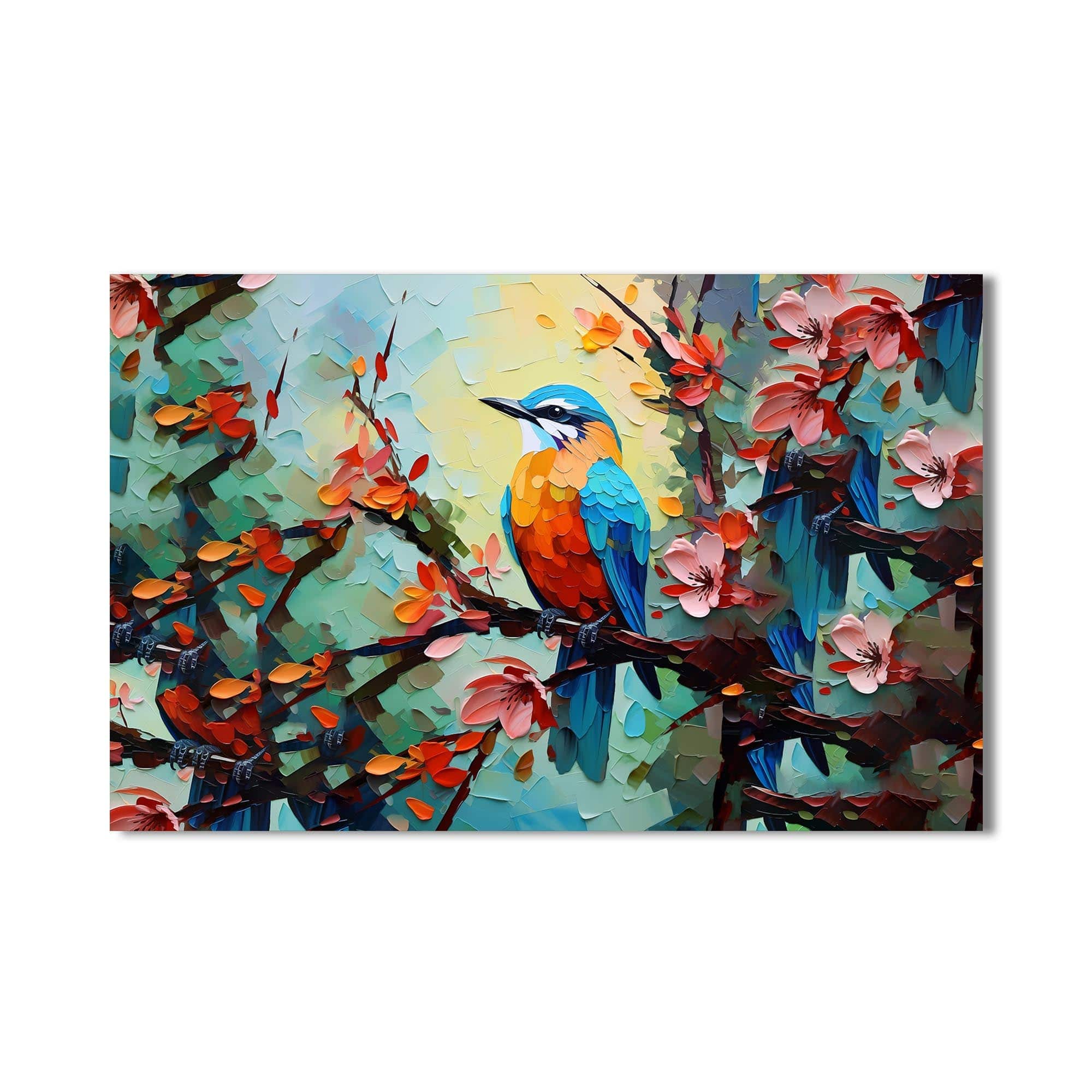Artronauts Glass Print Colorful Spring Bird – Animal Tempered Glass Wall Art