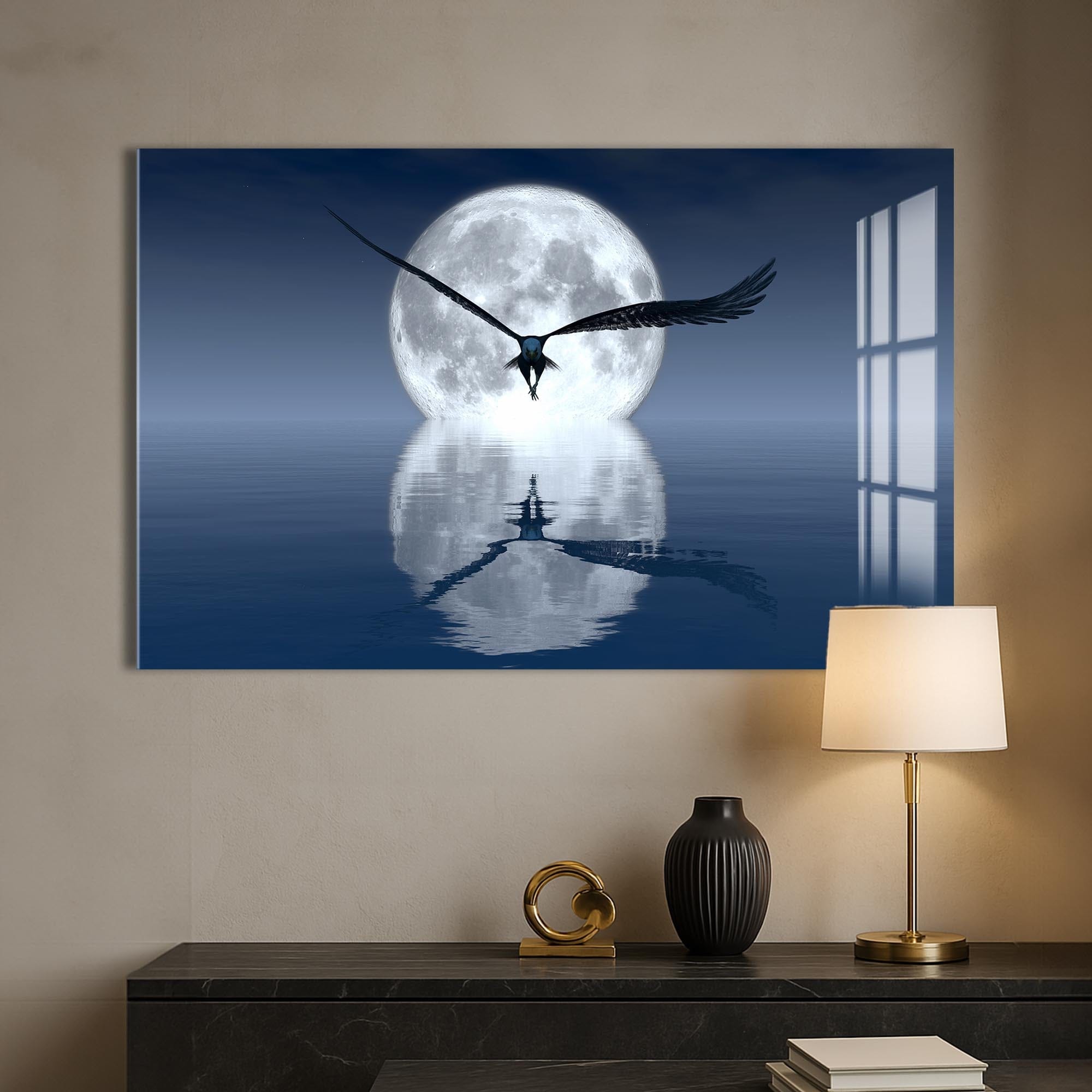 Artronauts Glass Print Moon Flight – Animal Tempered Glass Wall Art
