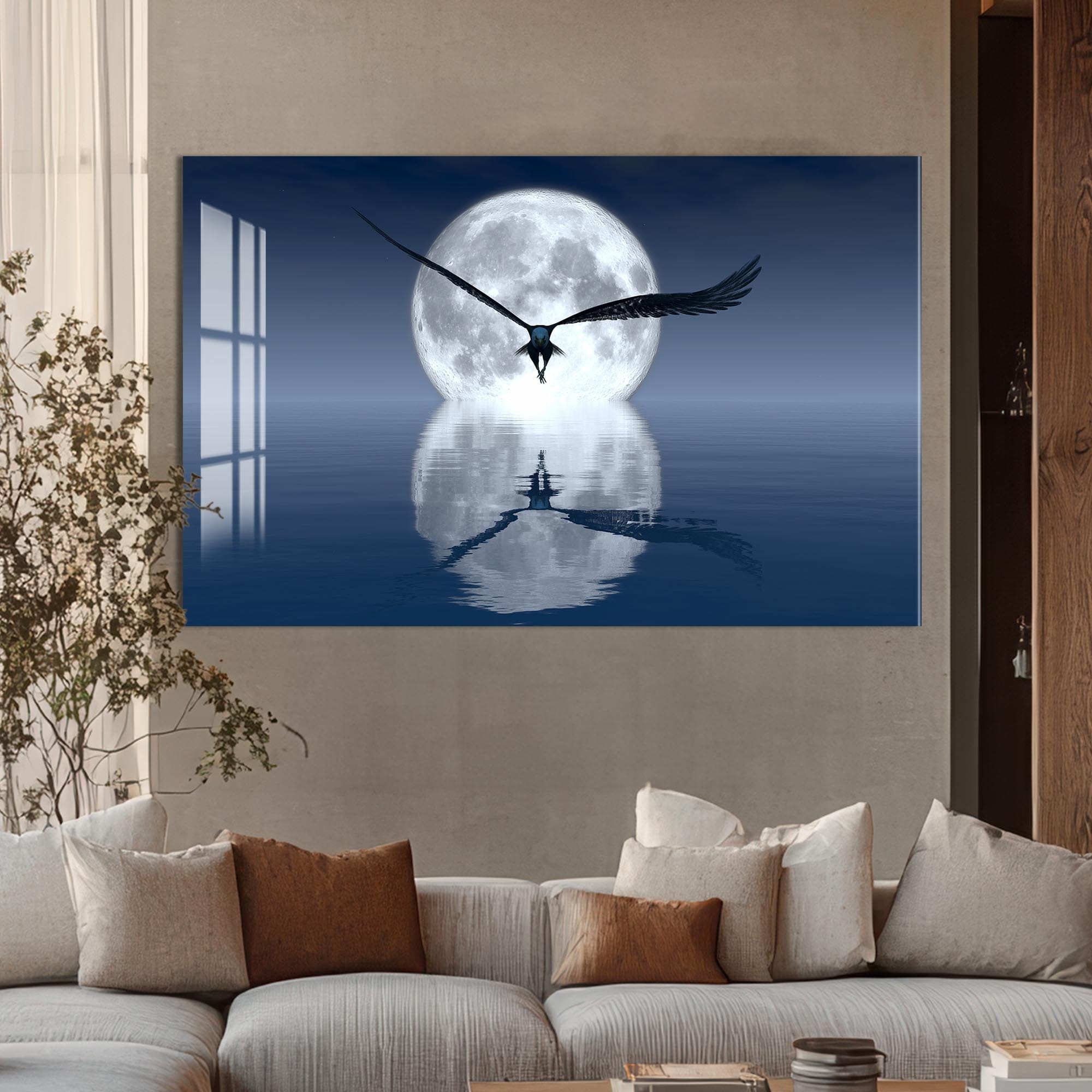 Artronauts Glass Print Moon Flight – Animal Tempered Glass Wall Art
