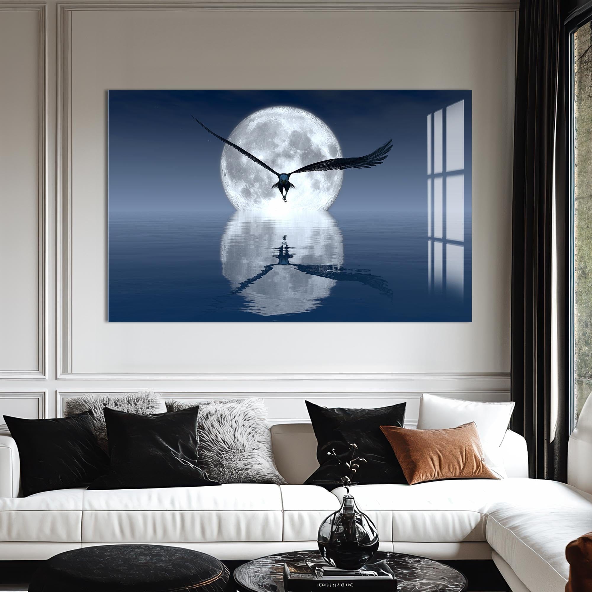 Artronauts Glass Print Moon Flight – Animal Tempered Glass Wall Art