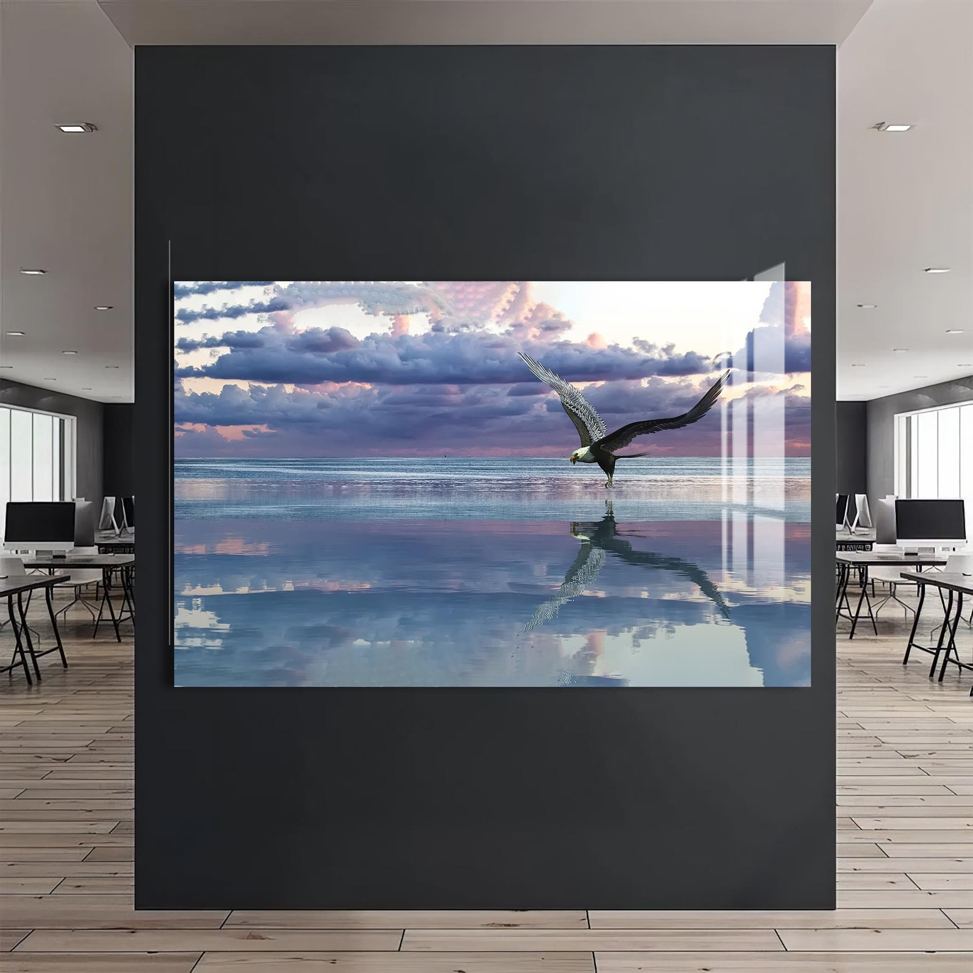 Artronauts Glass Print Sunset Flight – Animal Tempered Glass Wall Art