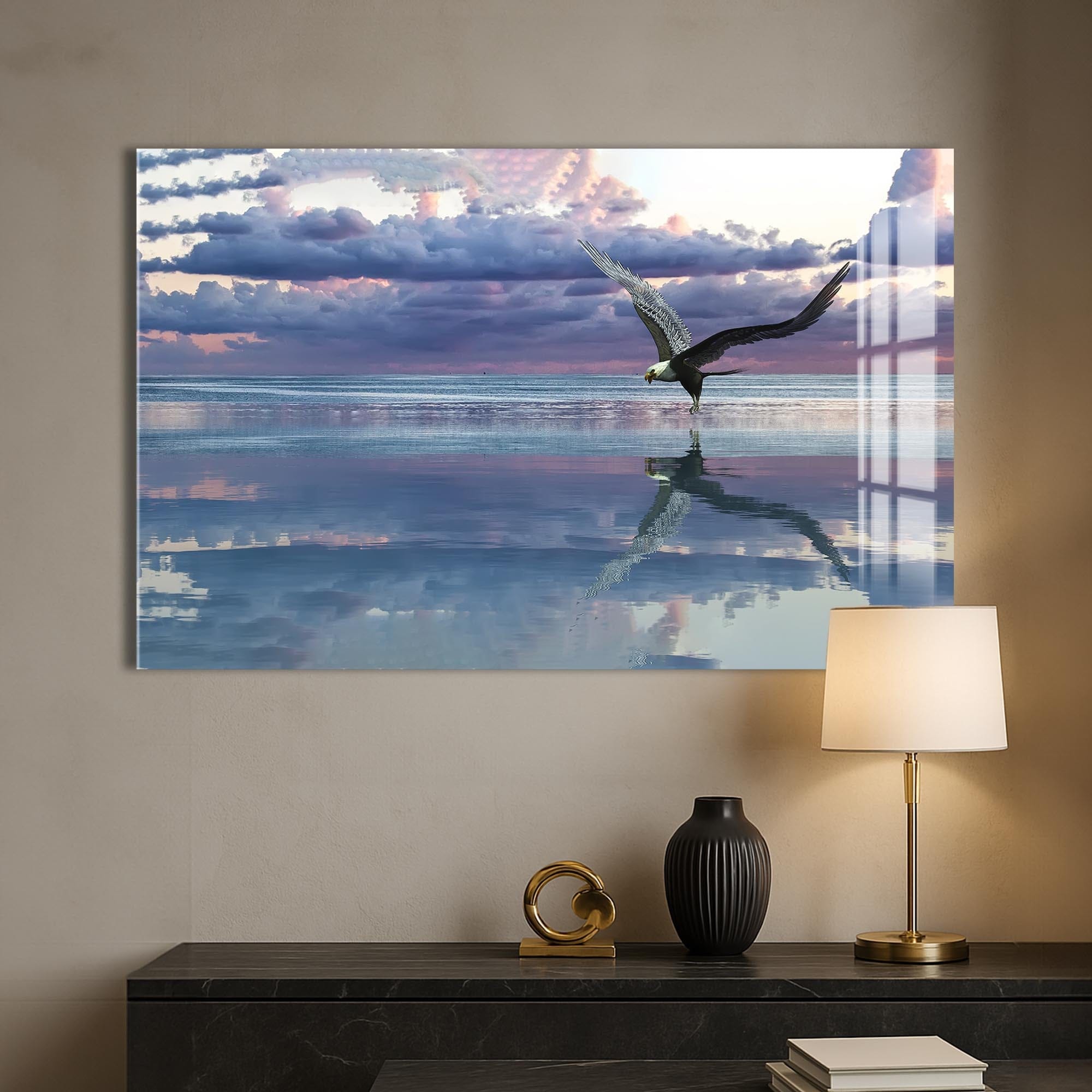 Artronauts Glass Print Sunset Flight – Animal Tempered Glass Wall Art