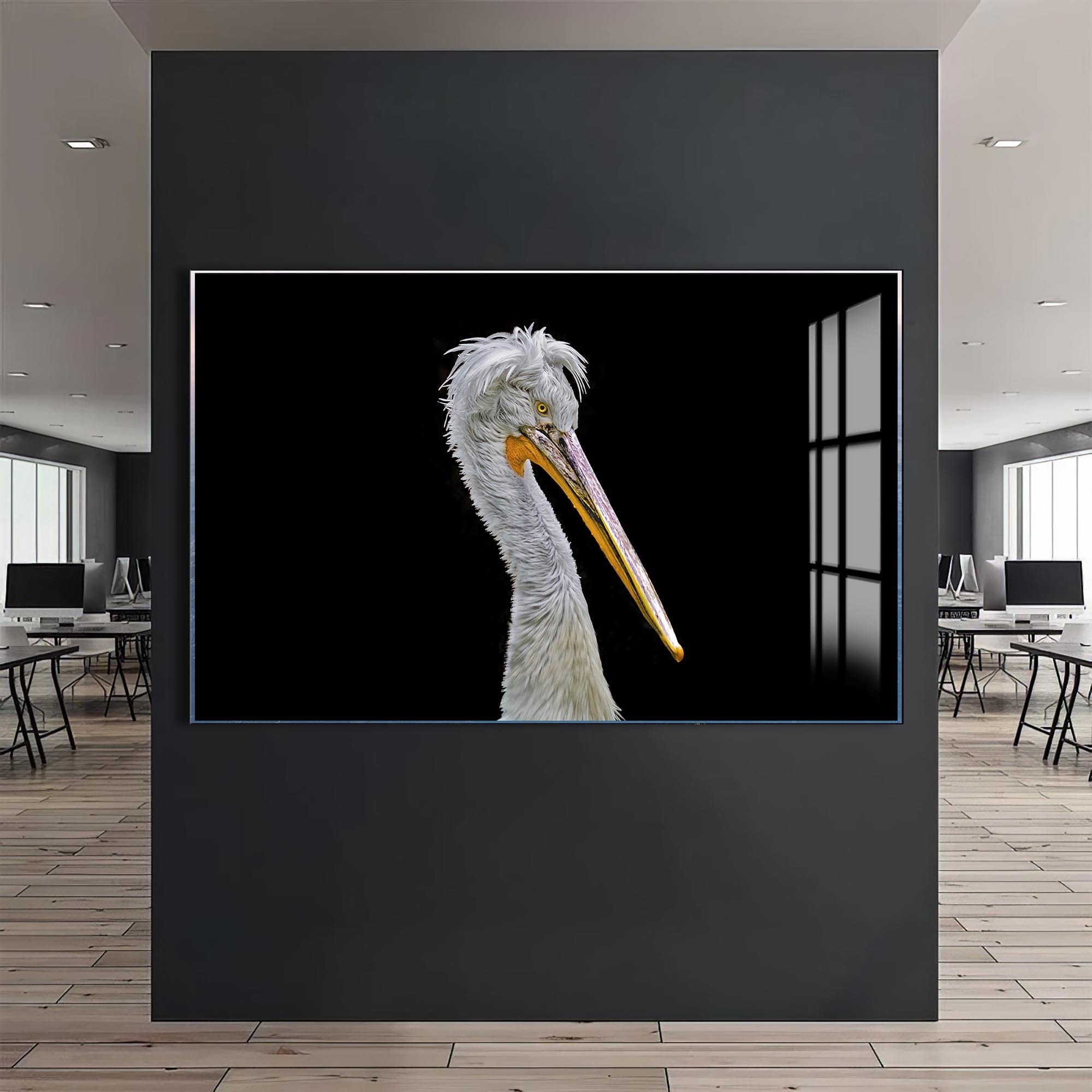 Artronauts Glass Print Striking Pelican Portrait – Animal Tempered Glass Wall Art