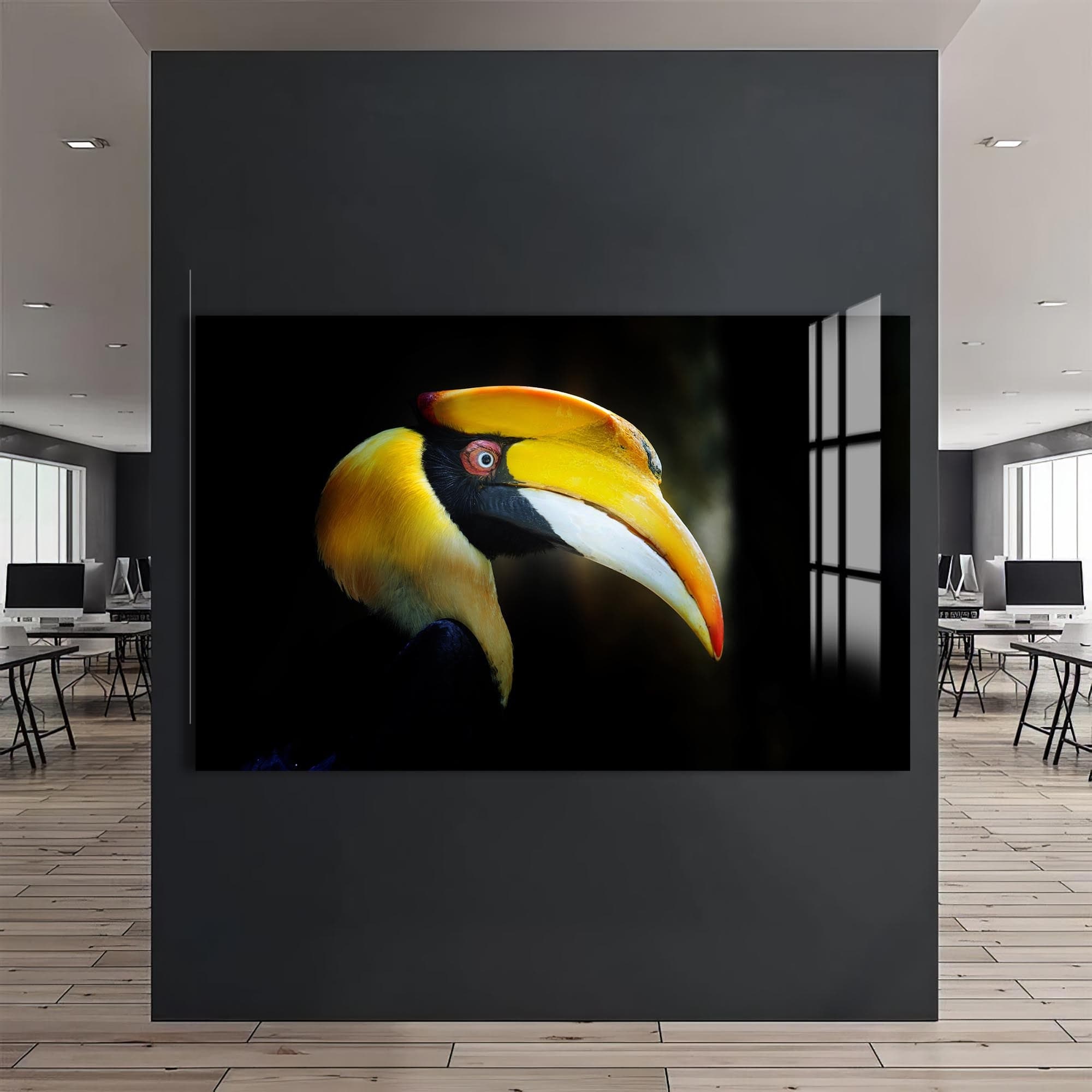 Artronauts Glass Print Yellow Hornbill Portrait – Animal Tempered Glass Wall Art