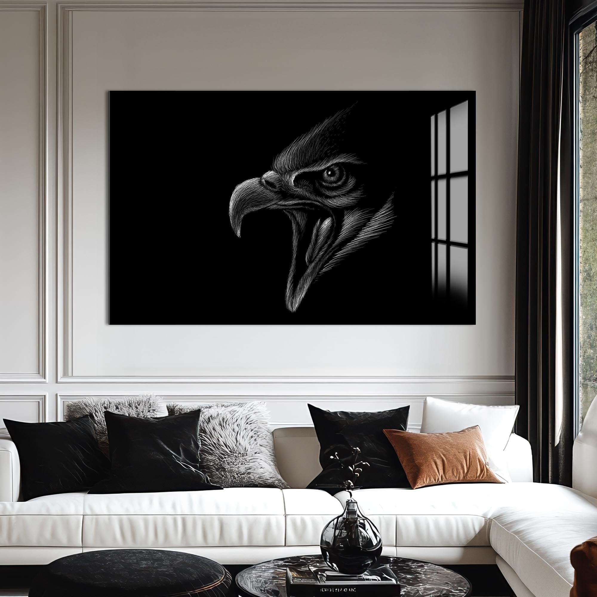 Artronauts Glass Print Screaming Eagle Sketch – Animal Tempered Glass Wall Art