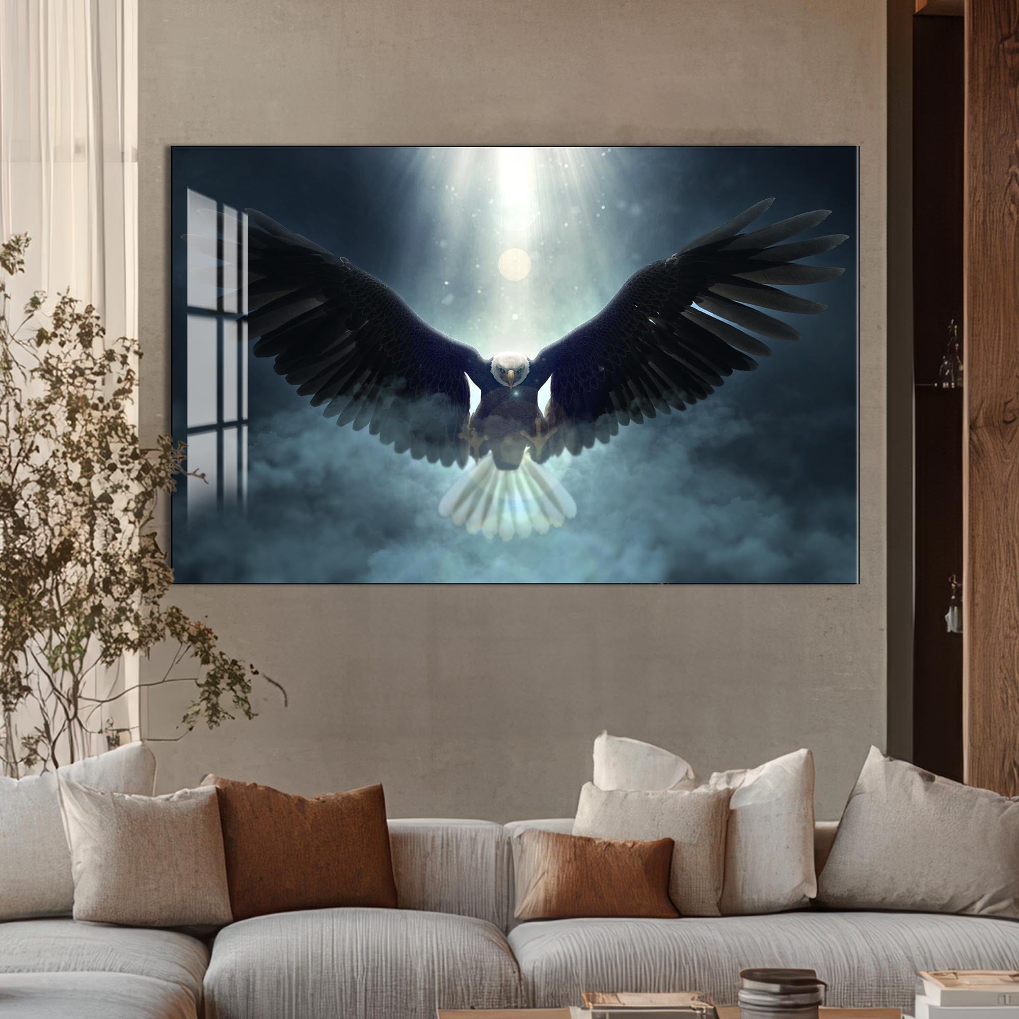 Artronauts Glass Print Eagle in Divine Light – Animal Tempered Glass Wall Art