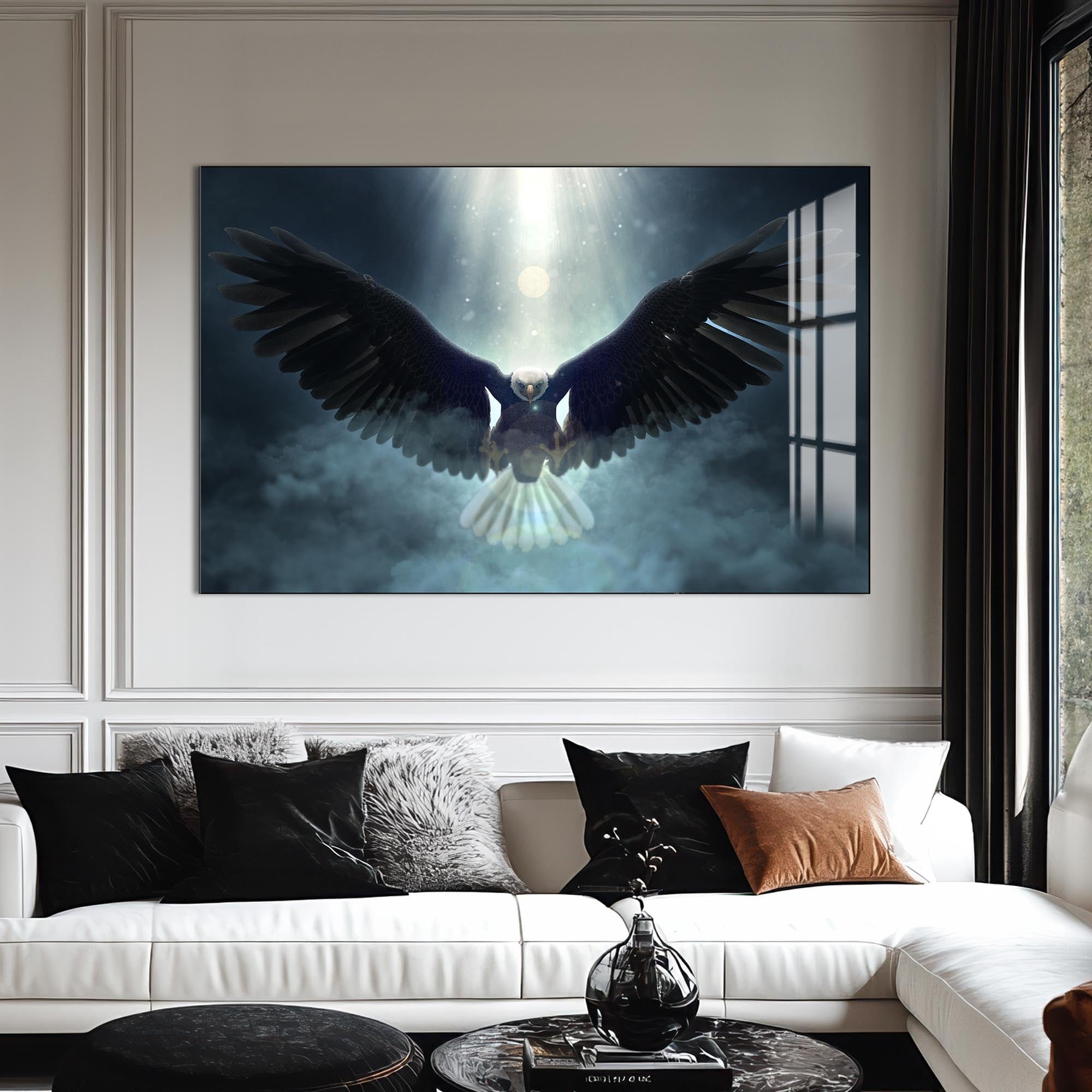 Artronauts Glass Print Eagle in Divine Light – Animal Tempered Glass Wall Art