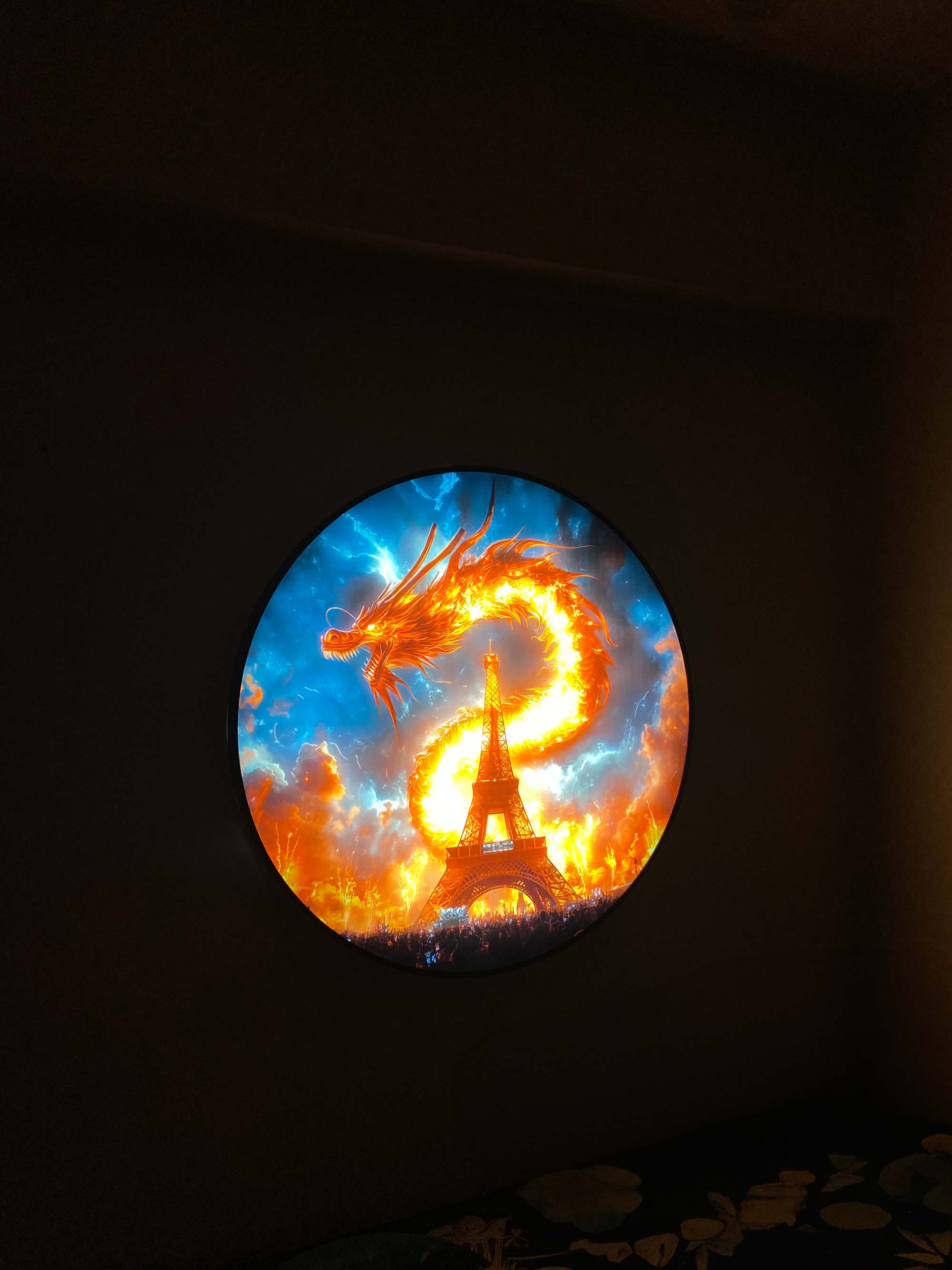 Artronauts Glass Print Dragon of Eiffel - Backlit Tempered Glass Wall Art
