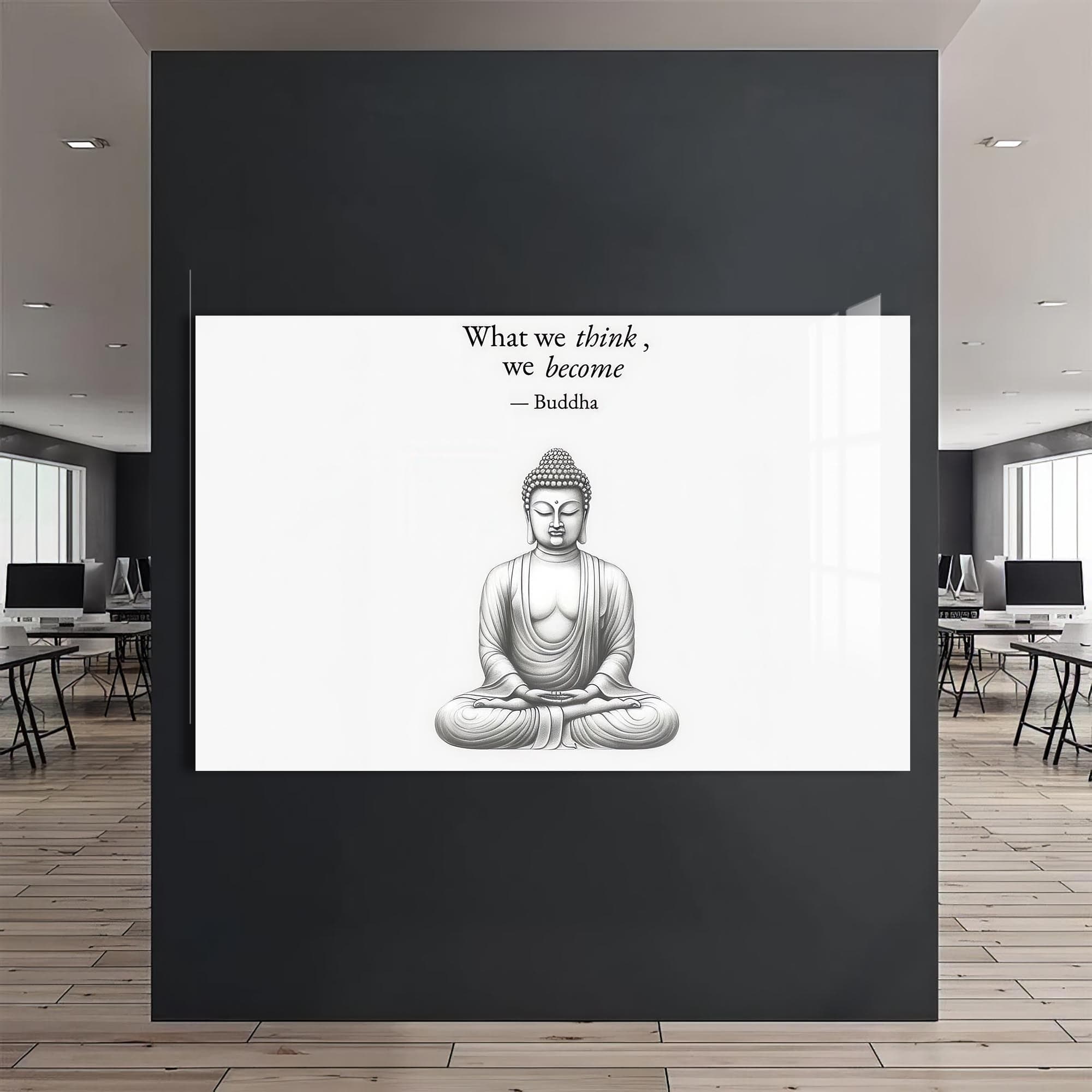 Artronauts Glass Print Mindful Silence- Buddhism Tempered Glass Wall Art