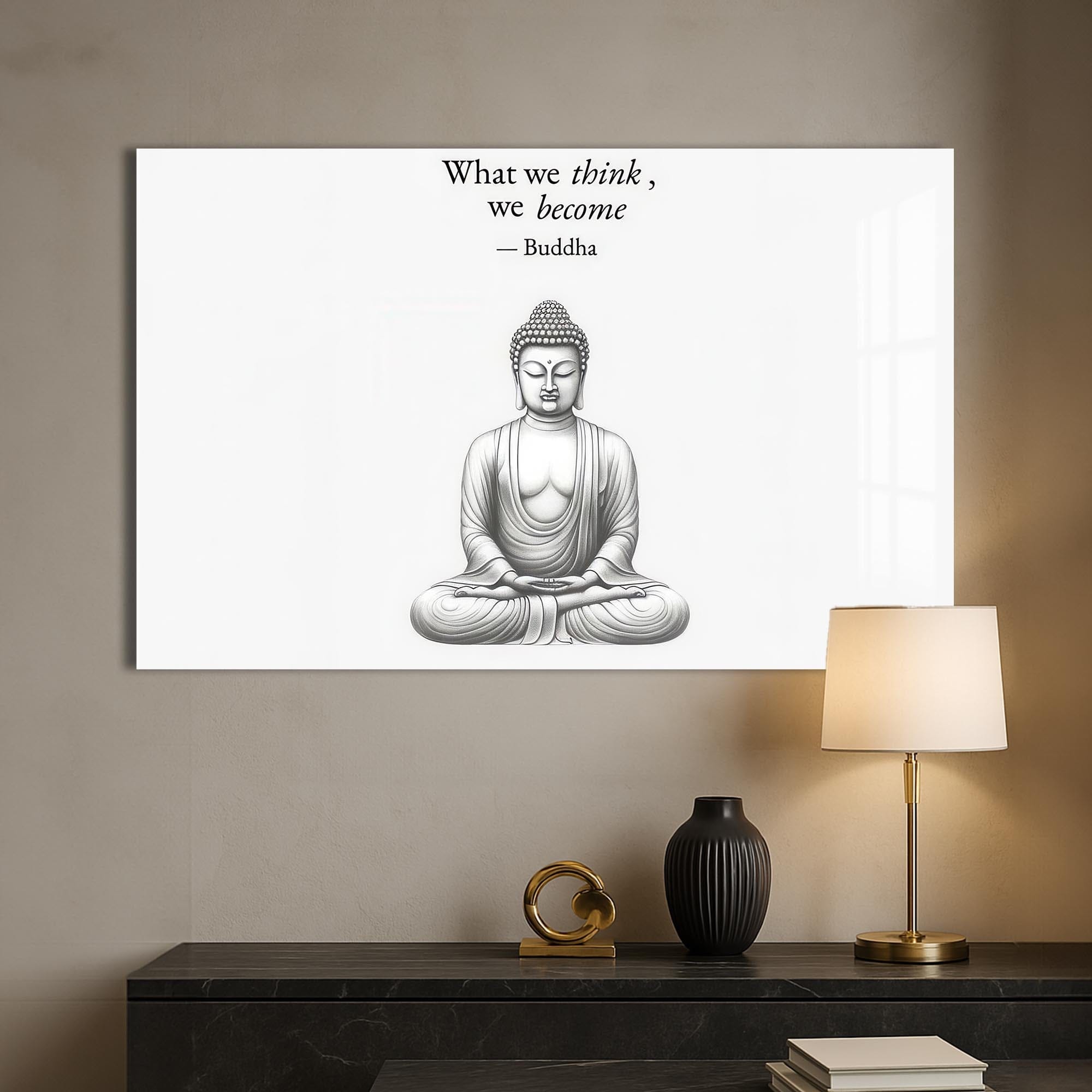 Artronauts Glass Print Mindful Silence- Buddhism Tempered Glass Wall Art
