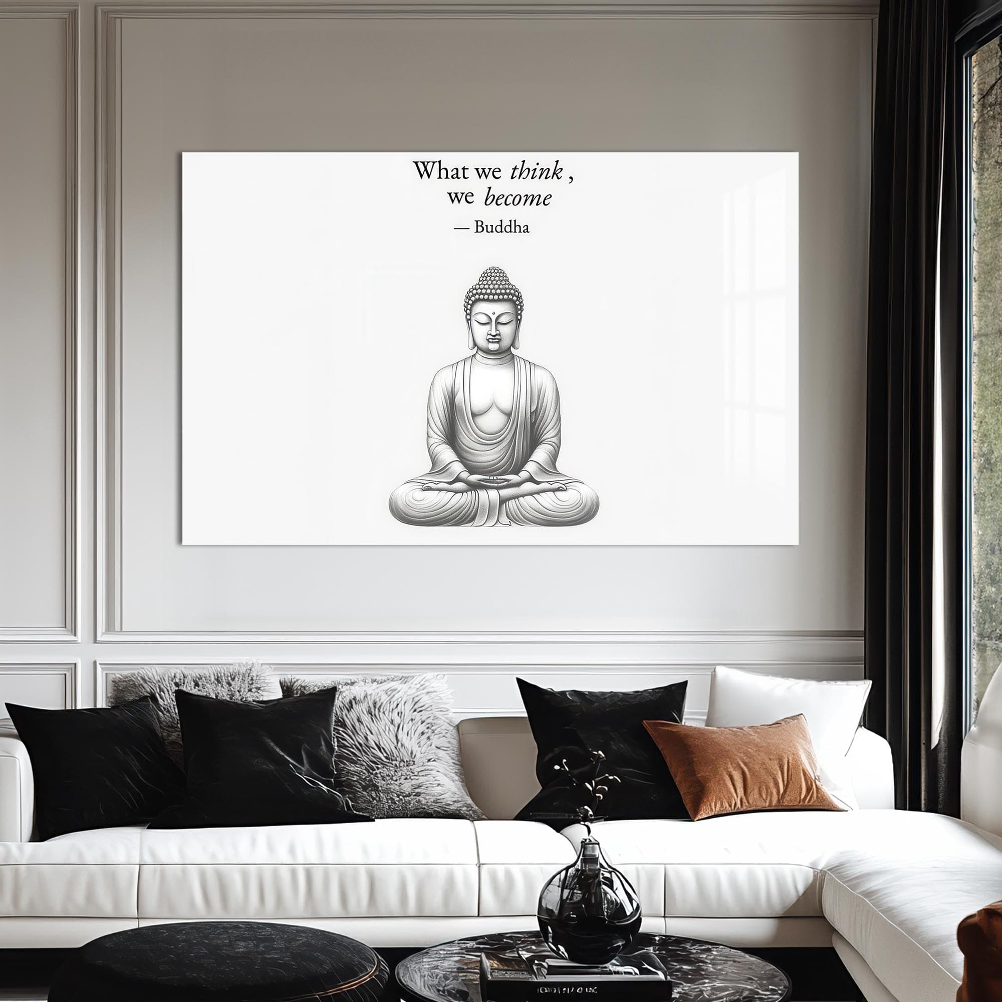 Artronauts Glass Print Mindful Silence- Buddhism Tempered Glass Wall Art