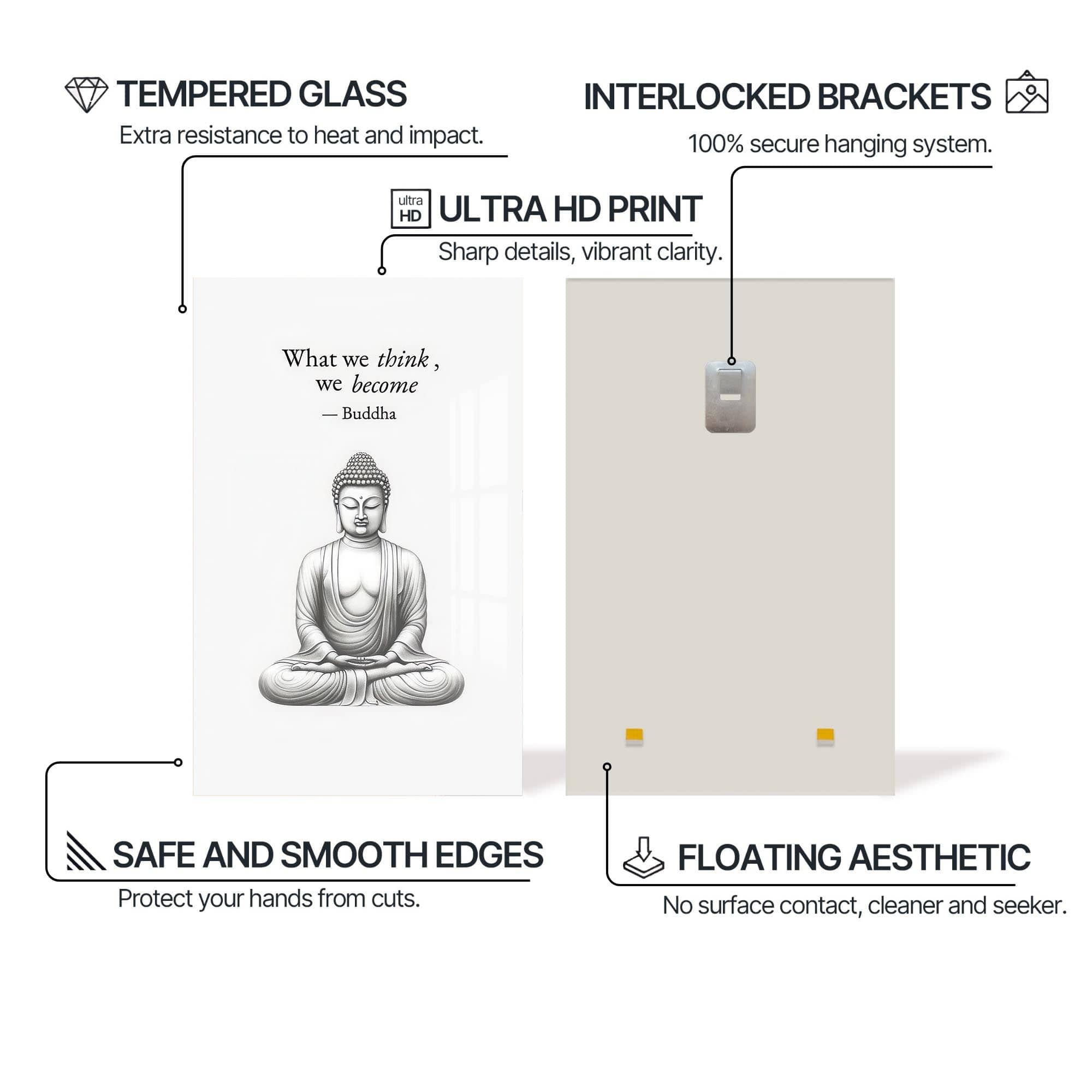 Artronauts Glass Print Mind Becomes- Buddhism Tempered Glass Wall Art