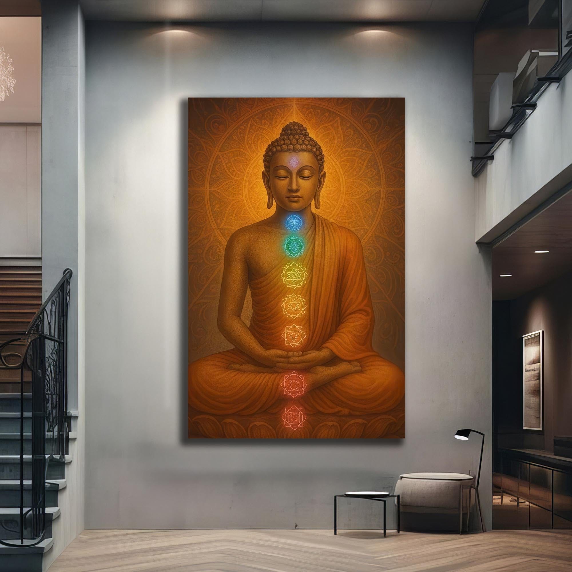 Artronauts Glass Print Inner Chakras- Buddhism Tempered Glass Wall Art