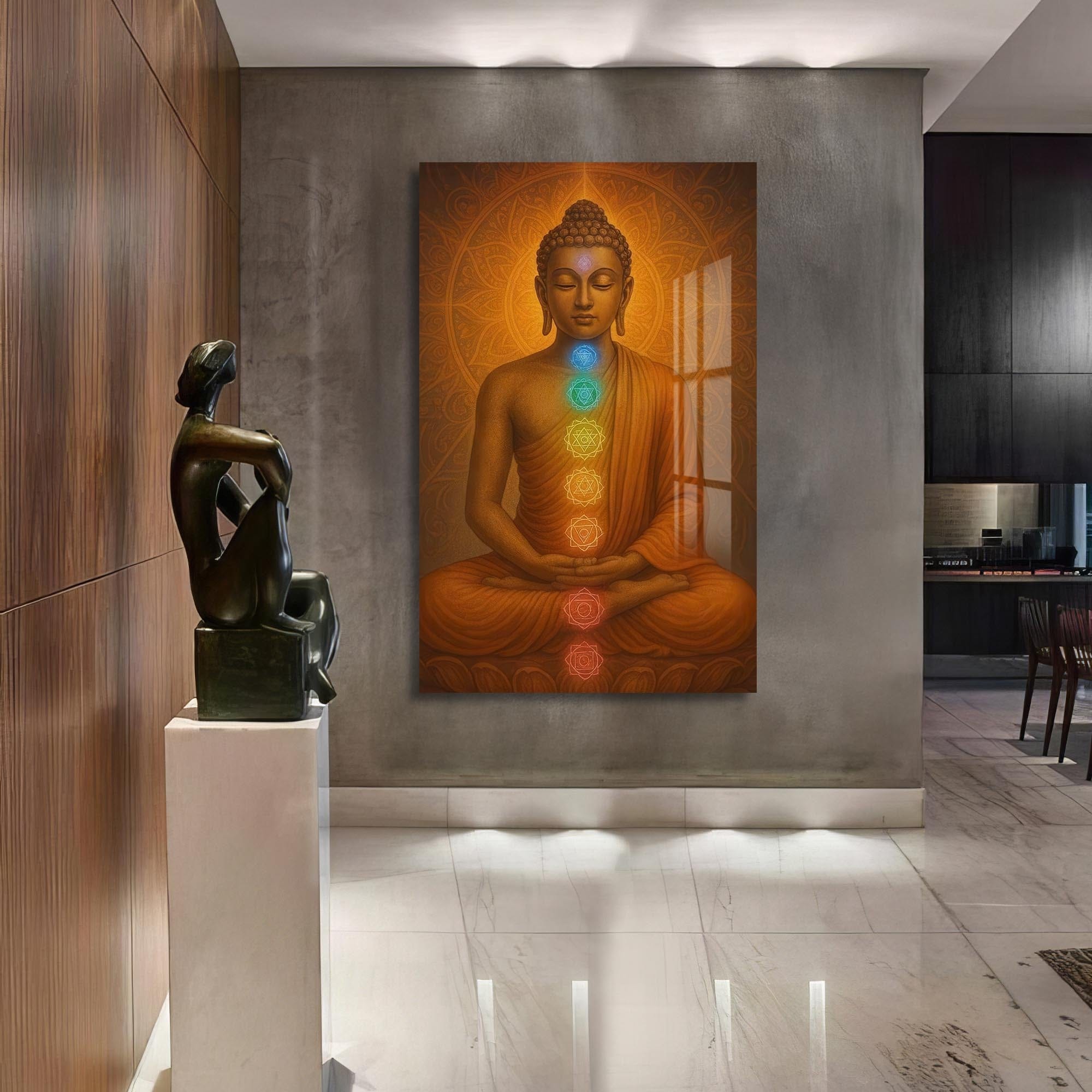 Artronauts Glass Print Inner Chakras- Buddhism Tempered Glass Wall Art