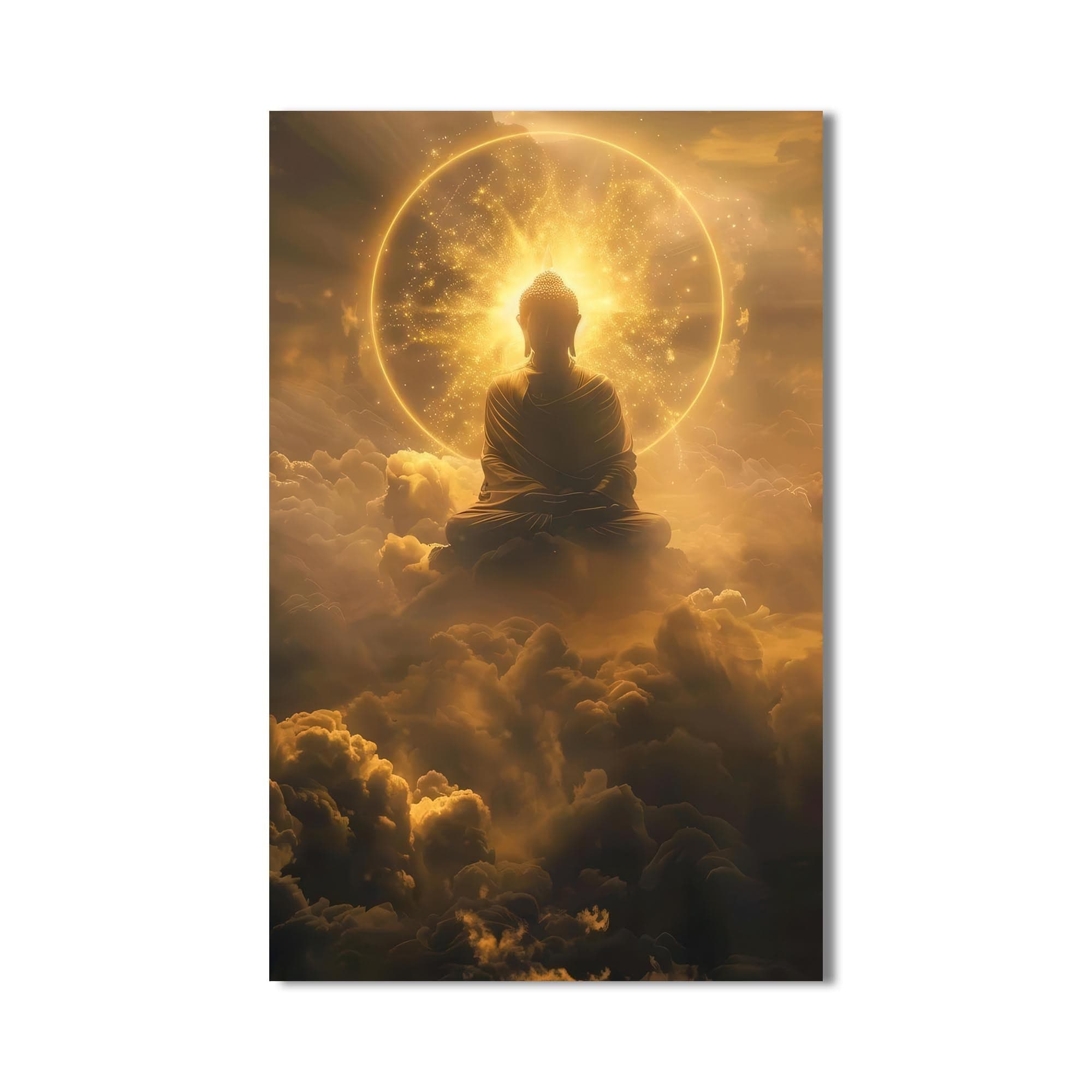 Artronauts Glass Print Golden Nirvana- Buddhism Tempered Glass Wall Art