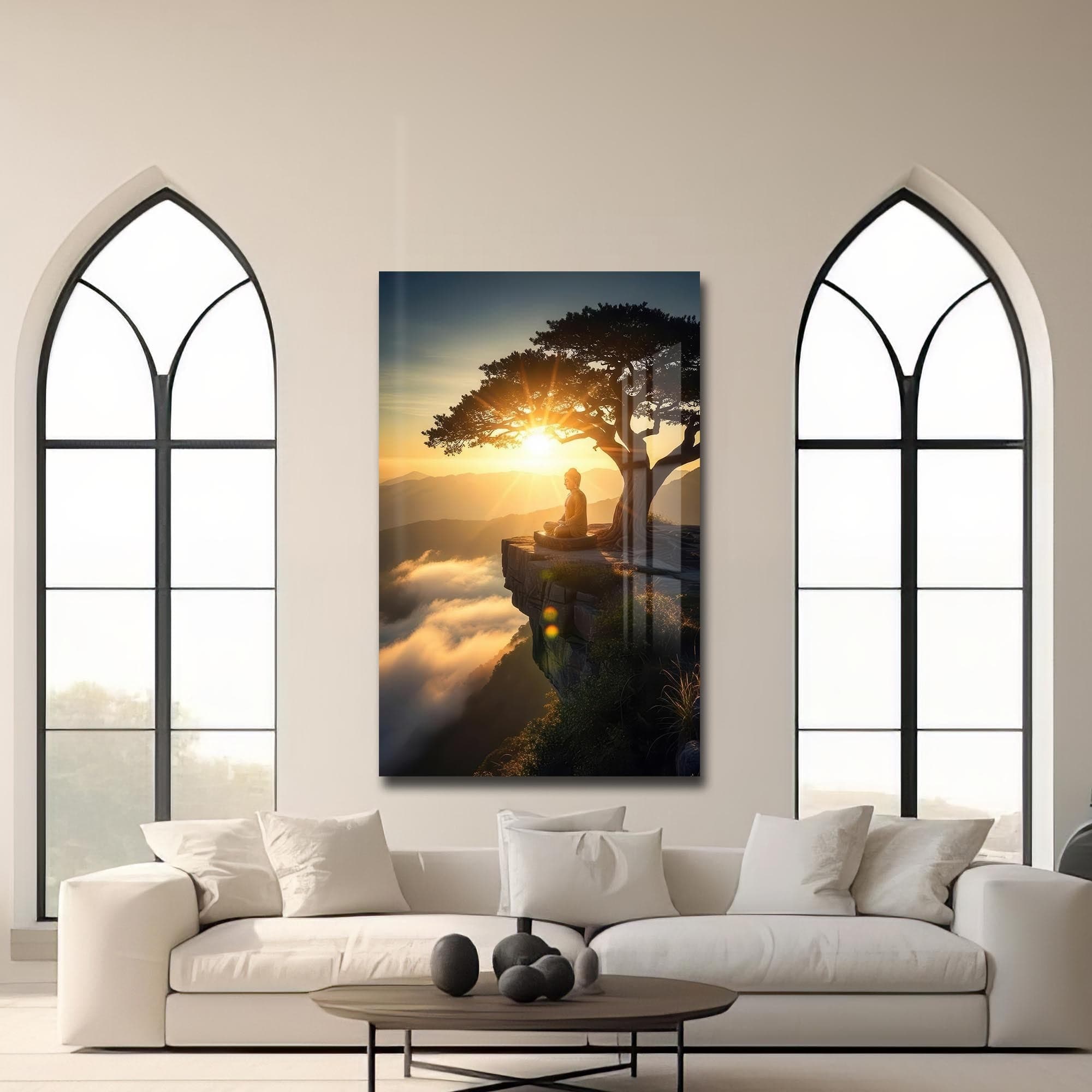 Artronauts Glass Print Edge of Stillness- Buddhism Tempered Glass Wall Art