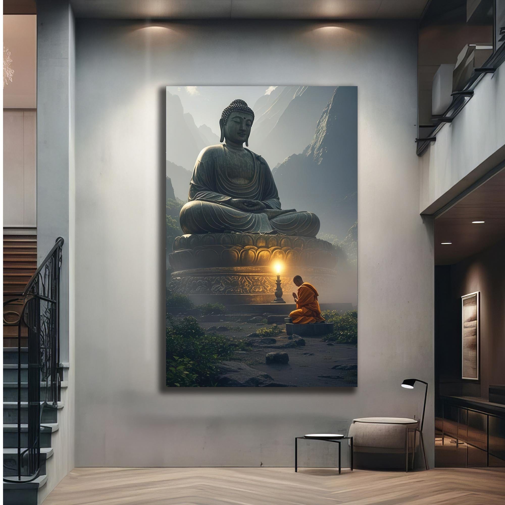 Artronauts Glass Print Temple of Light- Buddhism Tempered Glass Wall Art