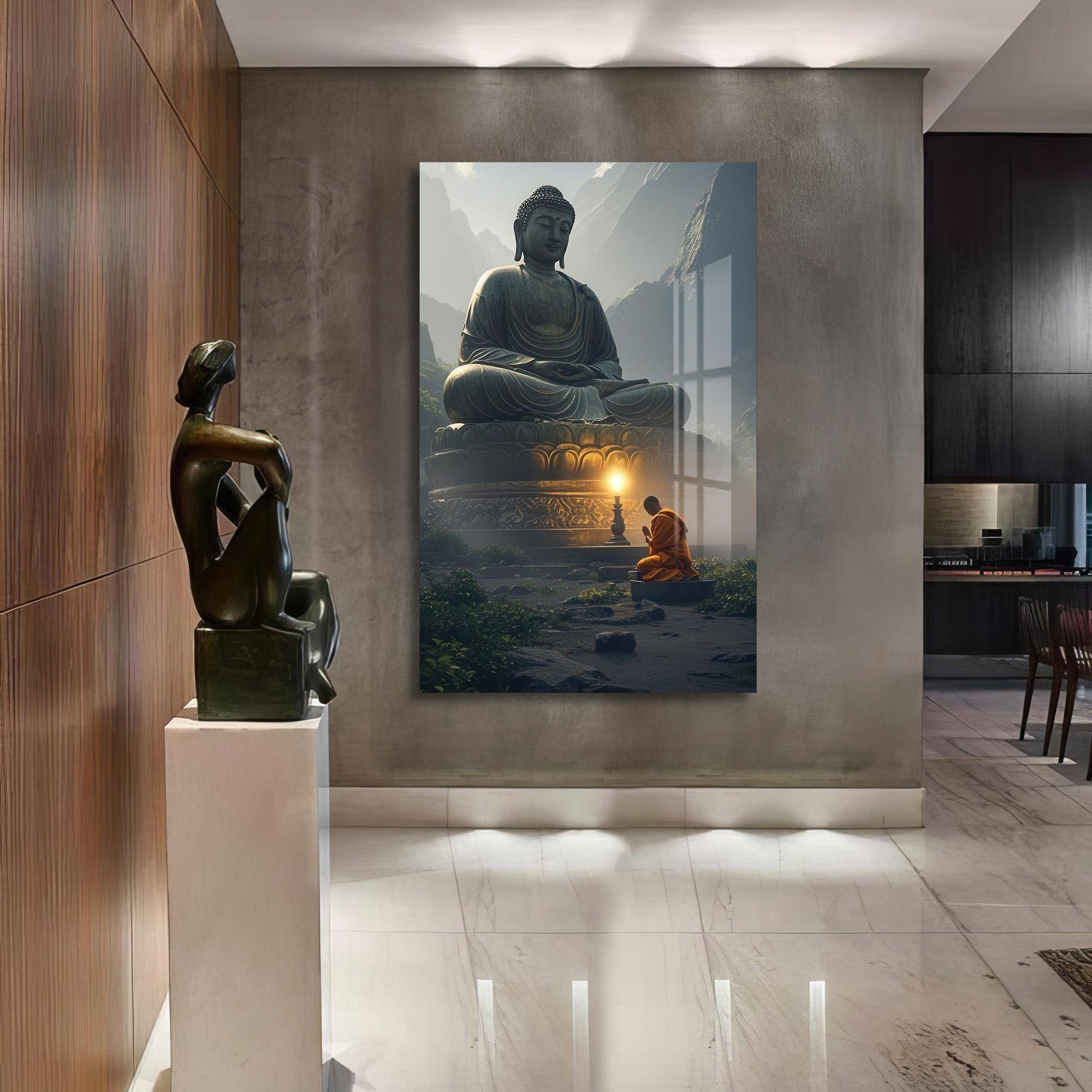 Artronauts Glass Print Temple of Light- Buddhism Tempered Glass Wall Art