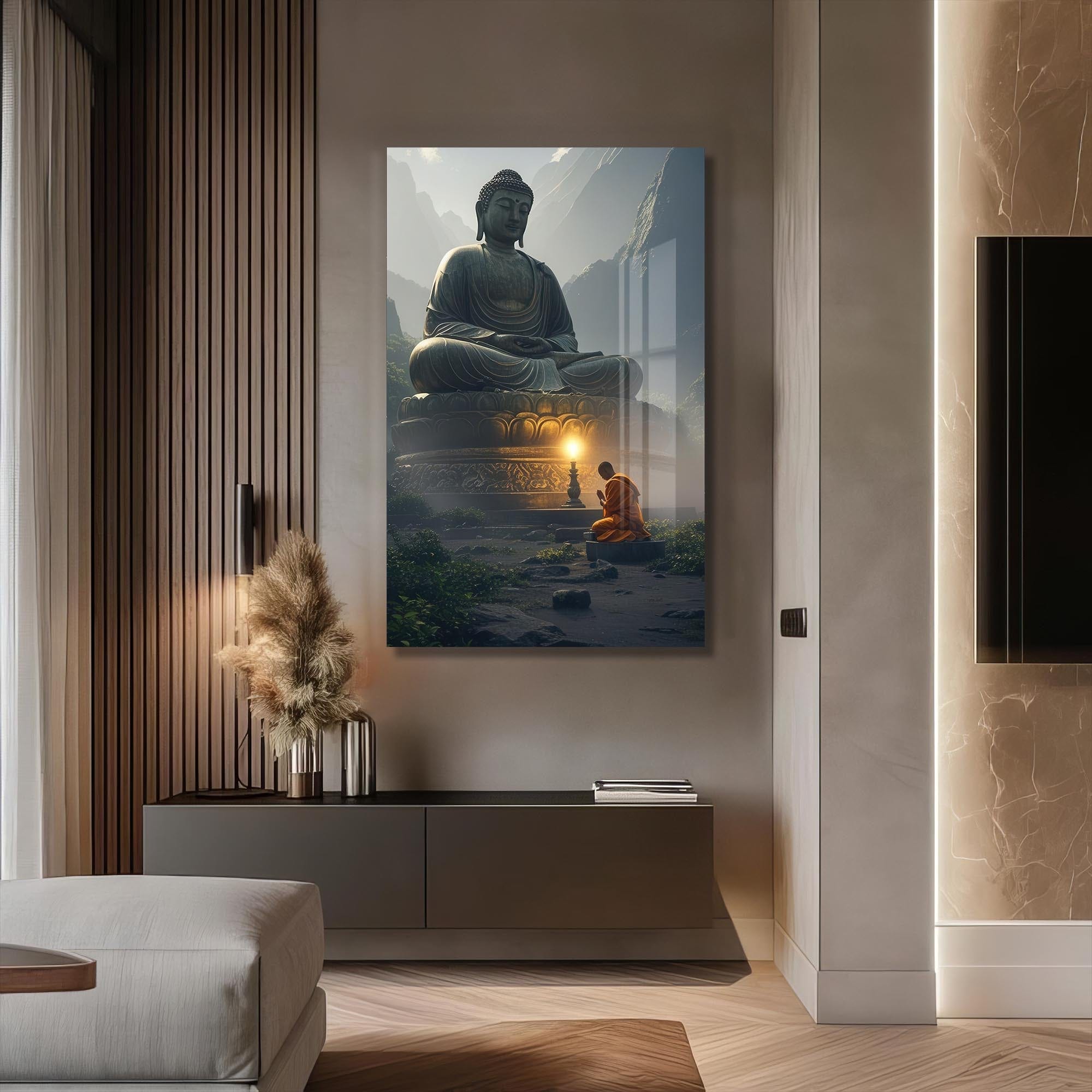 Artronauts Glass Print Temple of Light- Buddhism Tempered Glass Wall Art