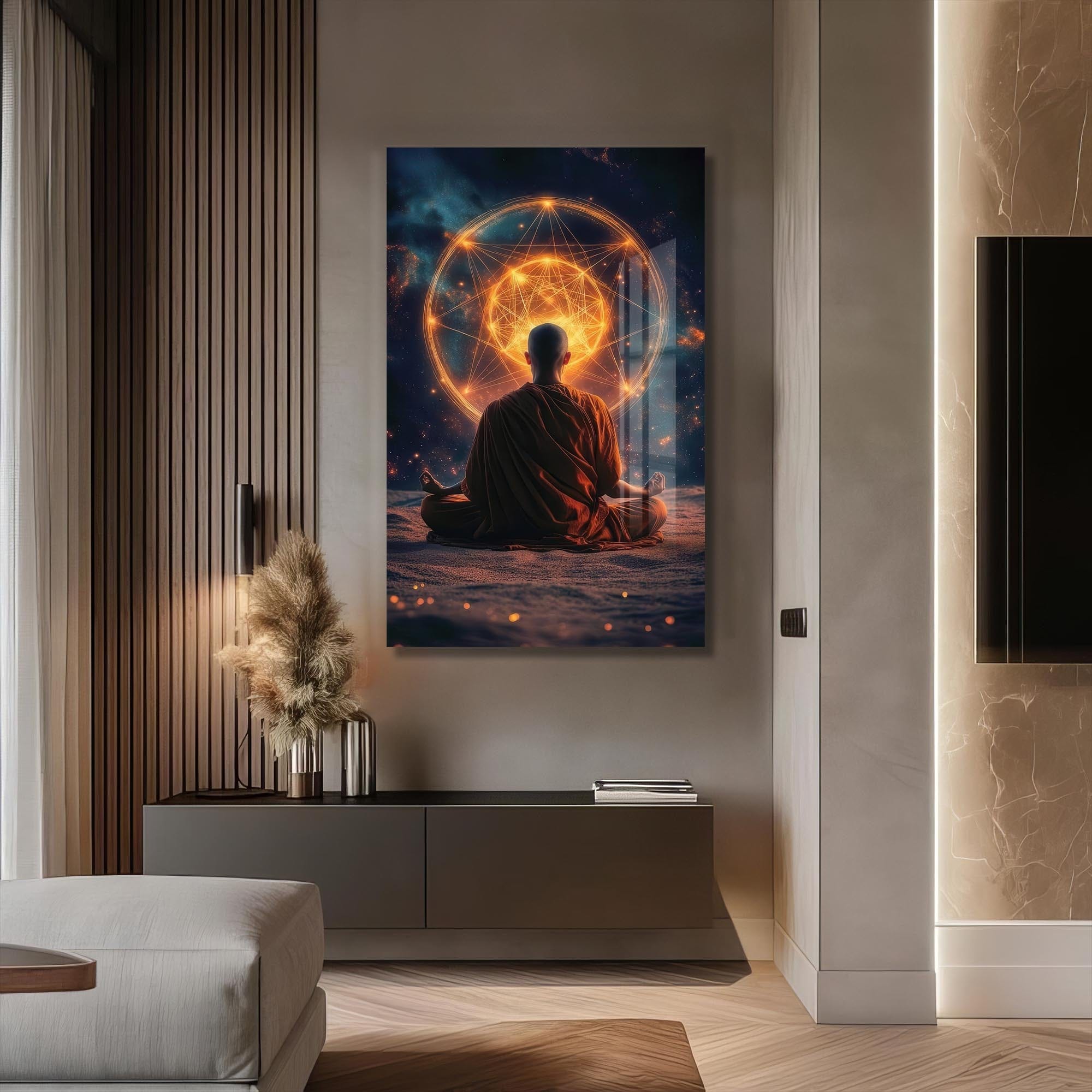 Artronauts Glass Print Sacred Geometry Mind- Buddhism Tempered Glass Wall Art