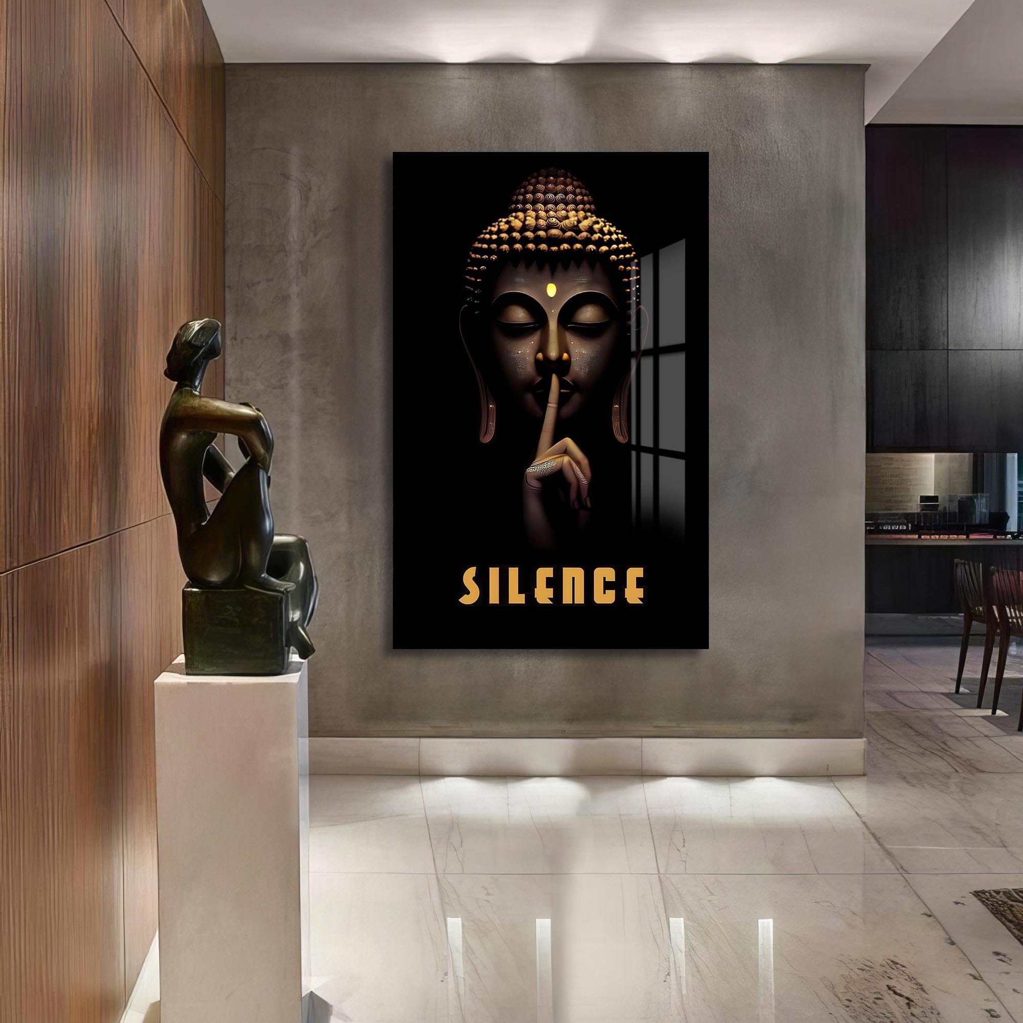 Artronauts Glass Print Whisper of Silence- Buddhism Tempered Glass Wall Art