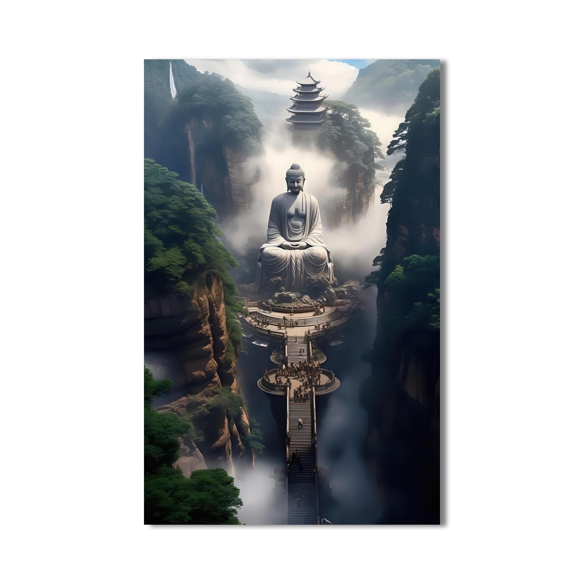 Artronauts Glass Print Path to Awakening- Buddhism Tempered Glass Wall Art