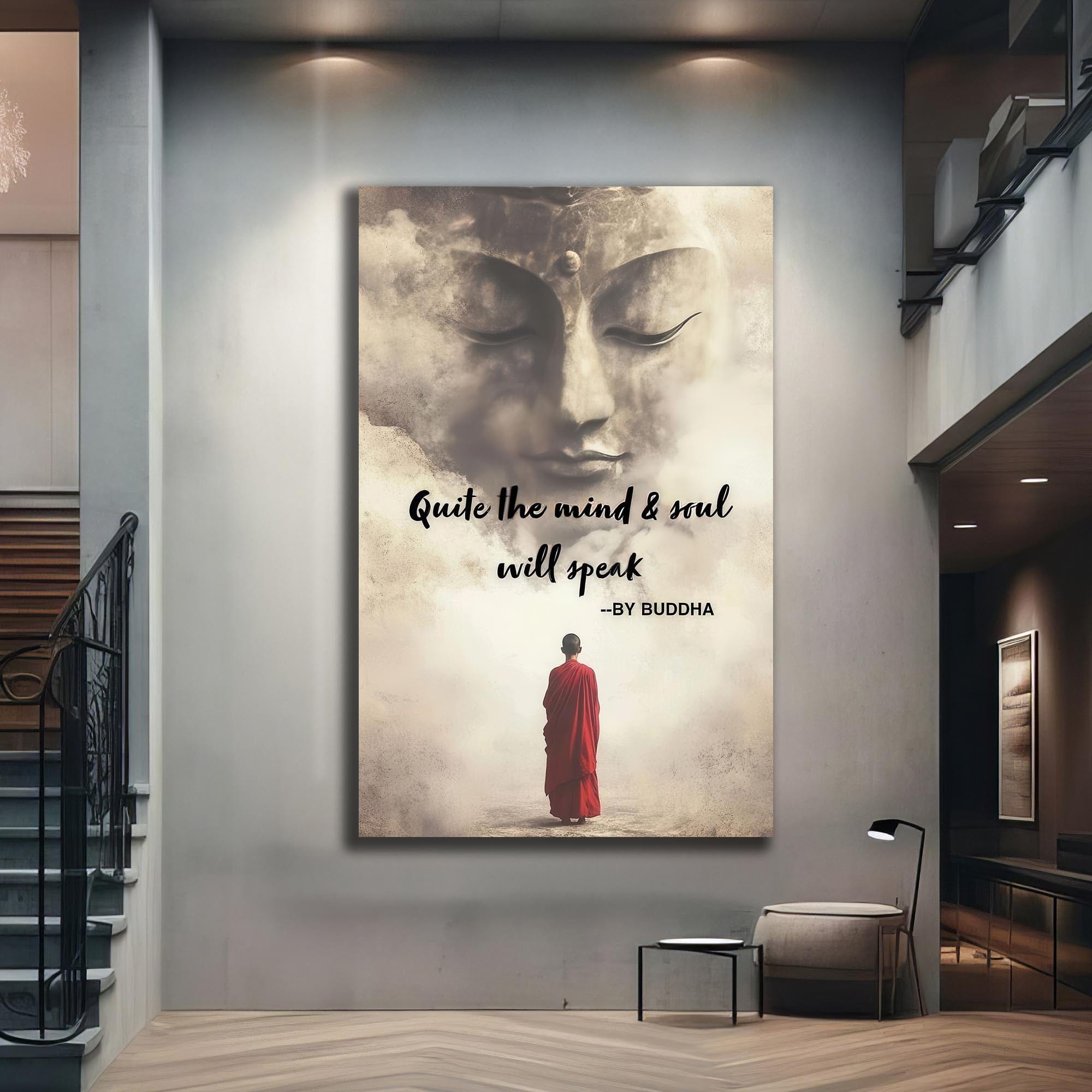 Artronauts Glass Print Silence Speaks- Buddhism Tempered Glass Wall Art