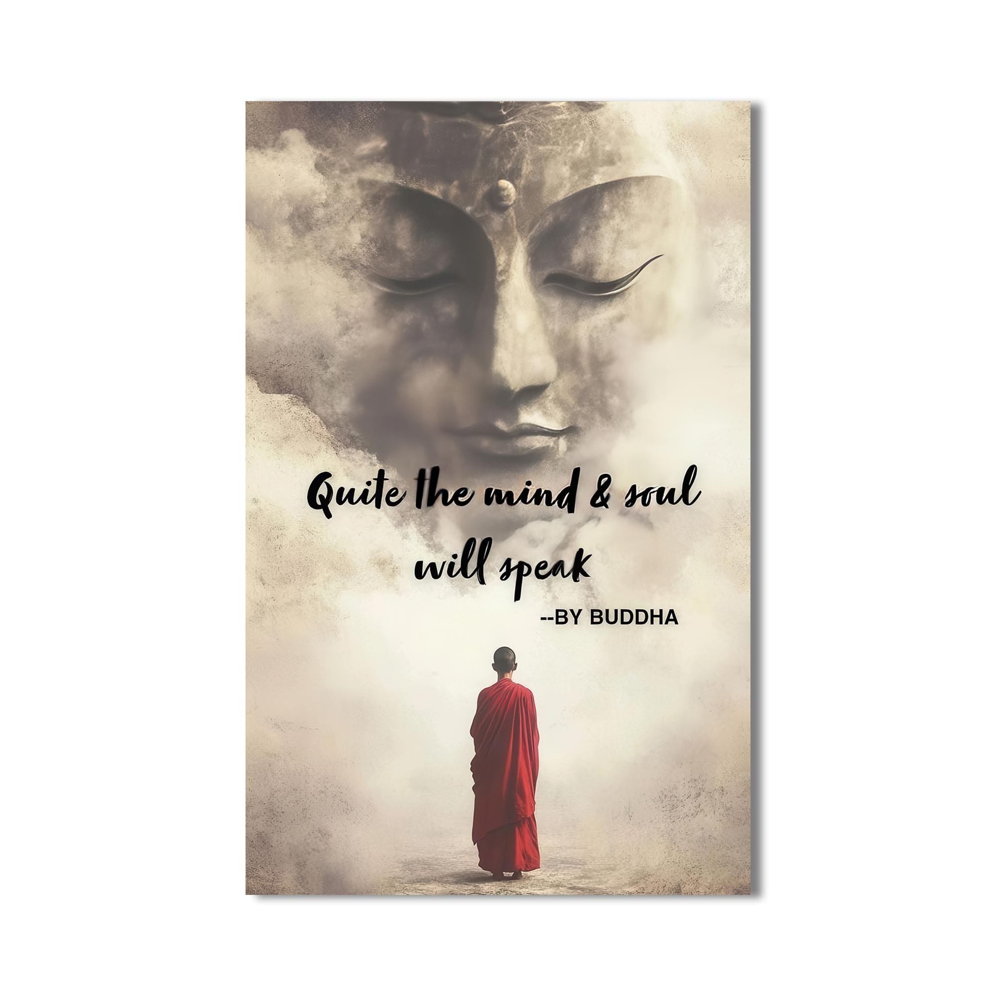 Artronauts Glass Print Silence Speaks- Buddhism Tempered Glass Wall Art