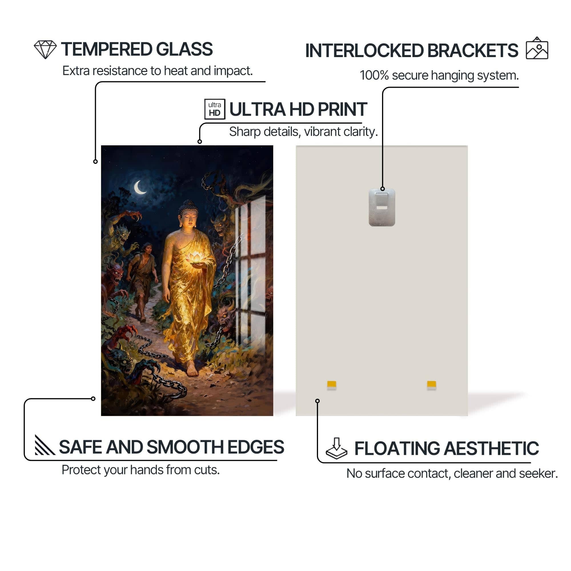 Artronauts Glass Print Lotus Within- Buddhism Tempered Glass Wall Art