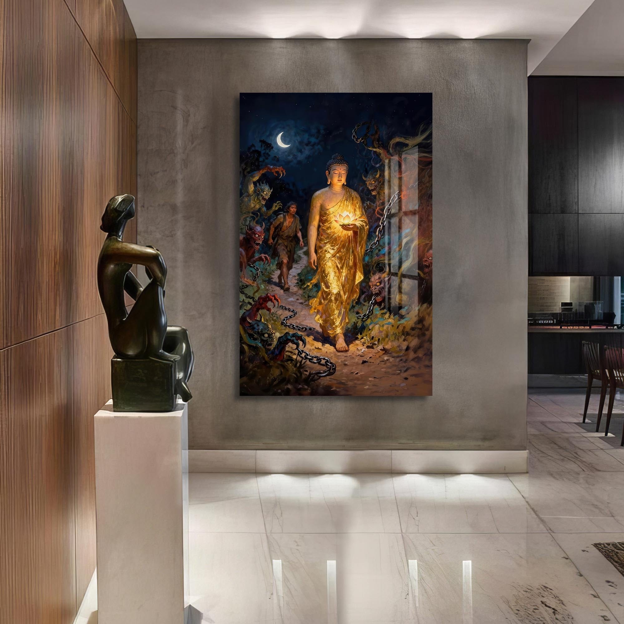 Artronauts Glass Print Lotus Within- Buddhism Tempered Glass Wall Art