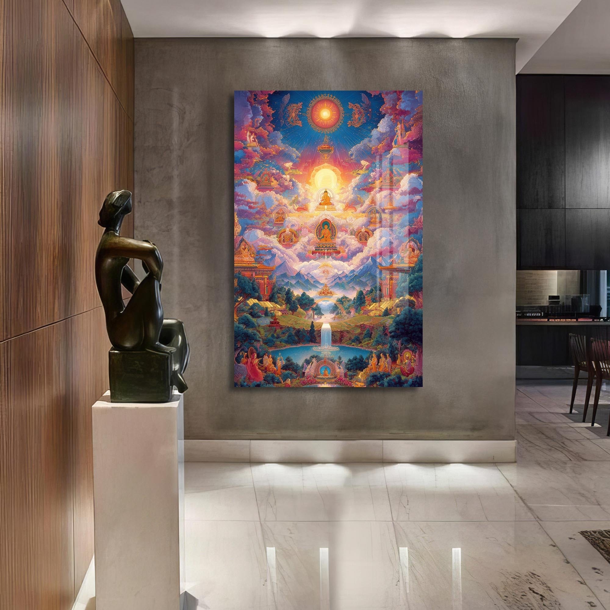 Artronauts Glass Print Sacred Realm- Buddhism Tempered Glass Wall Art