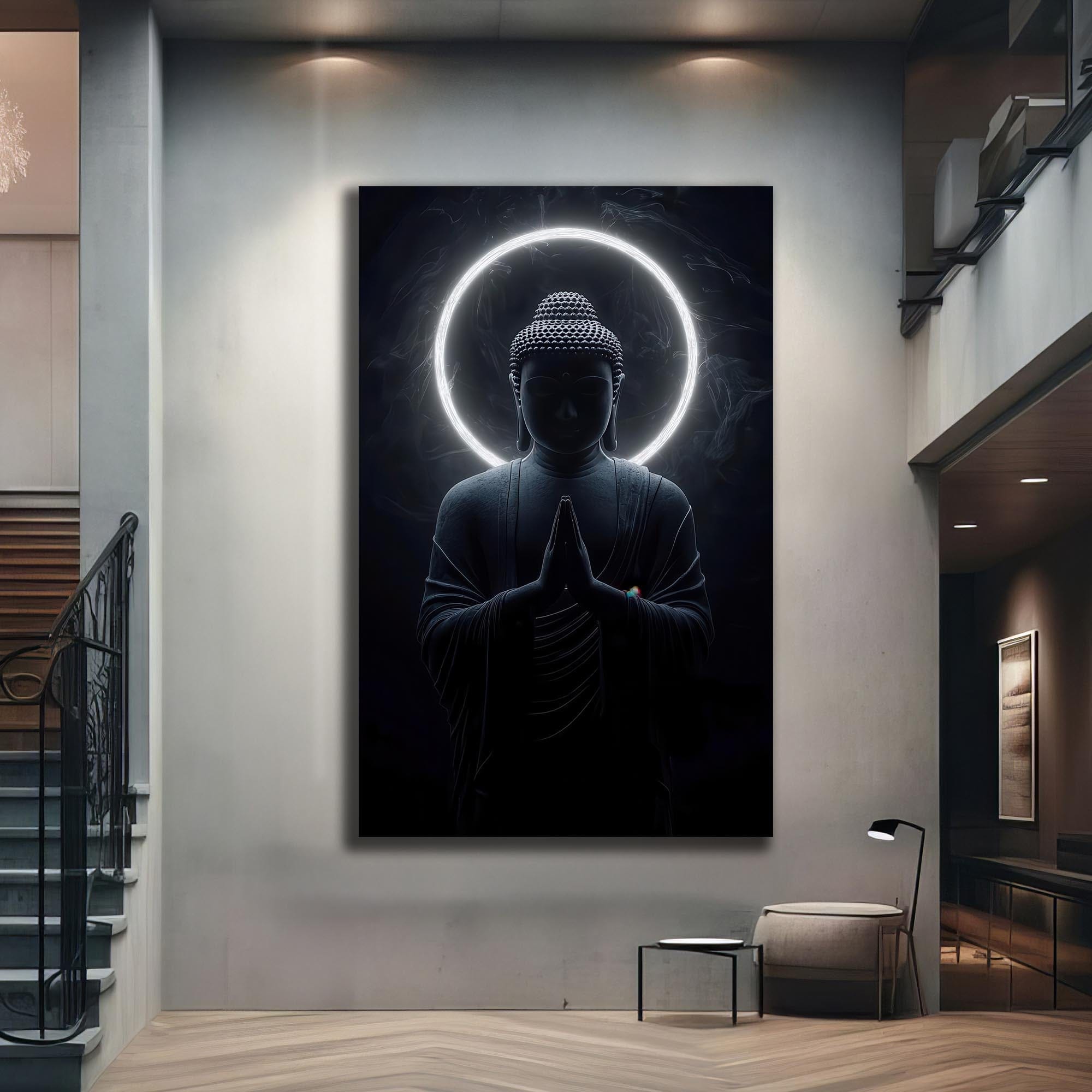 Artronauts Glass Print Silent Halo- Buddhism Tempered Glass Wall Art