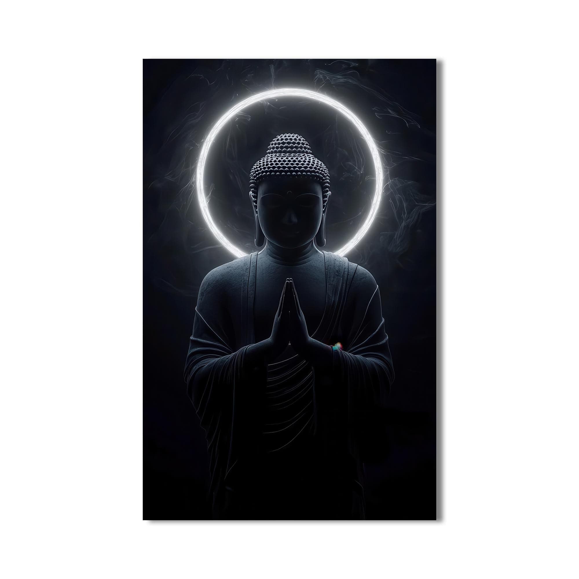 Artronauts Glass Print Silent Halo- Buddhism Tempered Glass Wall Art
