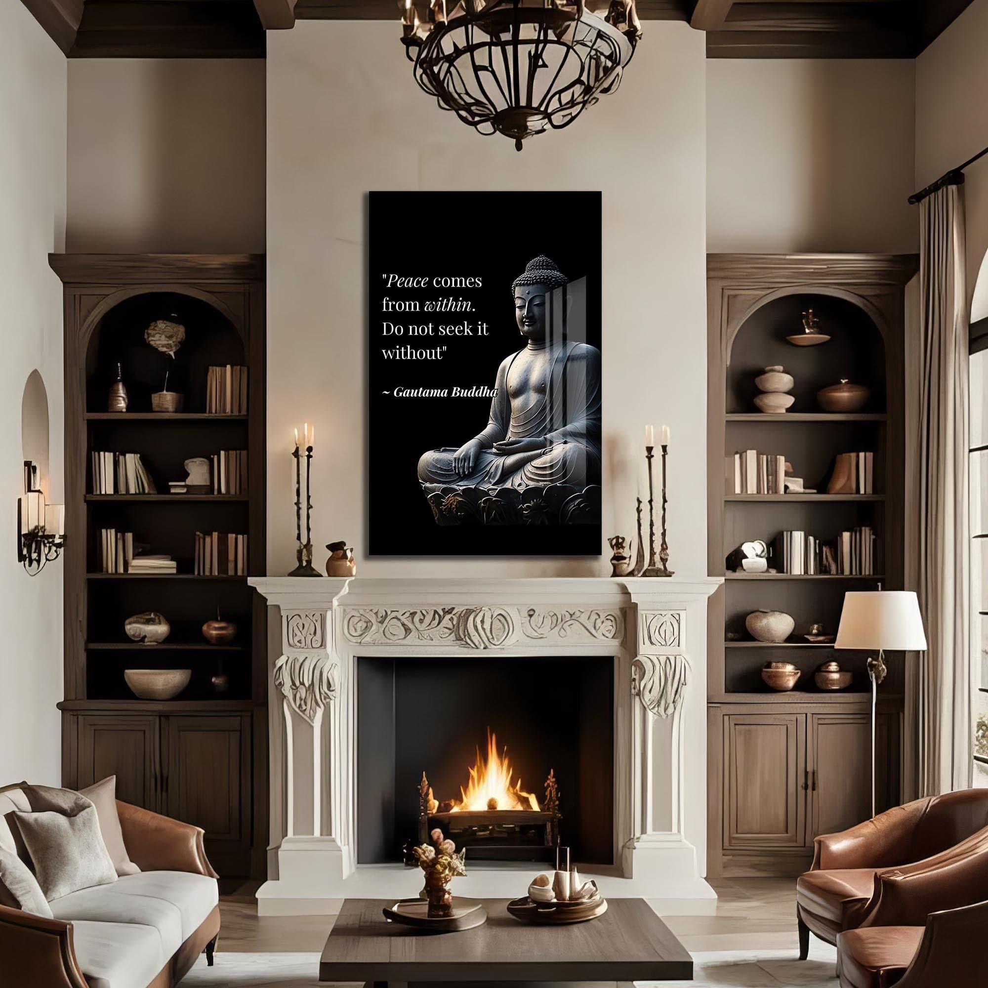 Artronauts Glass Print Inner Peace- Buddhism Tempered Glass Wall Art