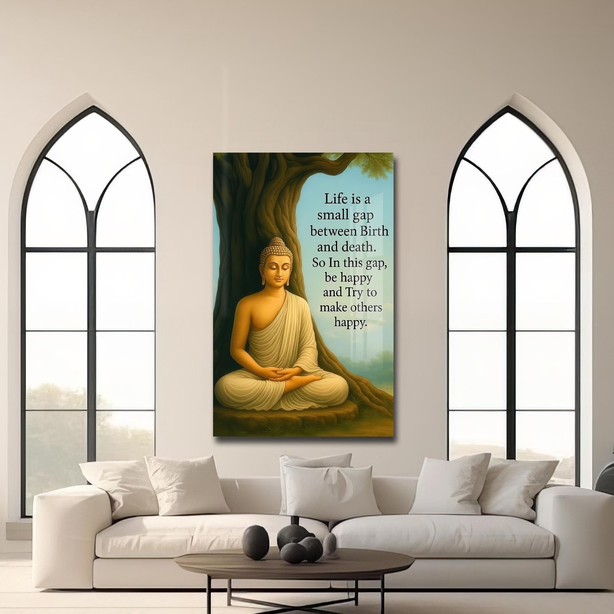 Artronauts Glass Print Eternal Lotus- Buddhism Tempered Glass Wall Art